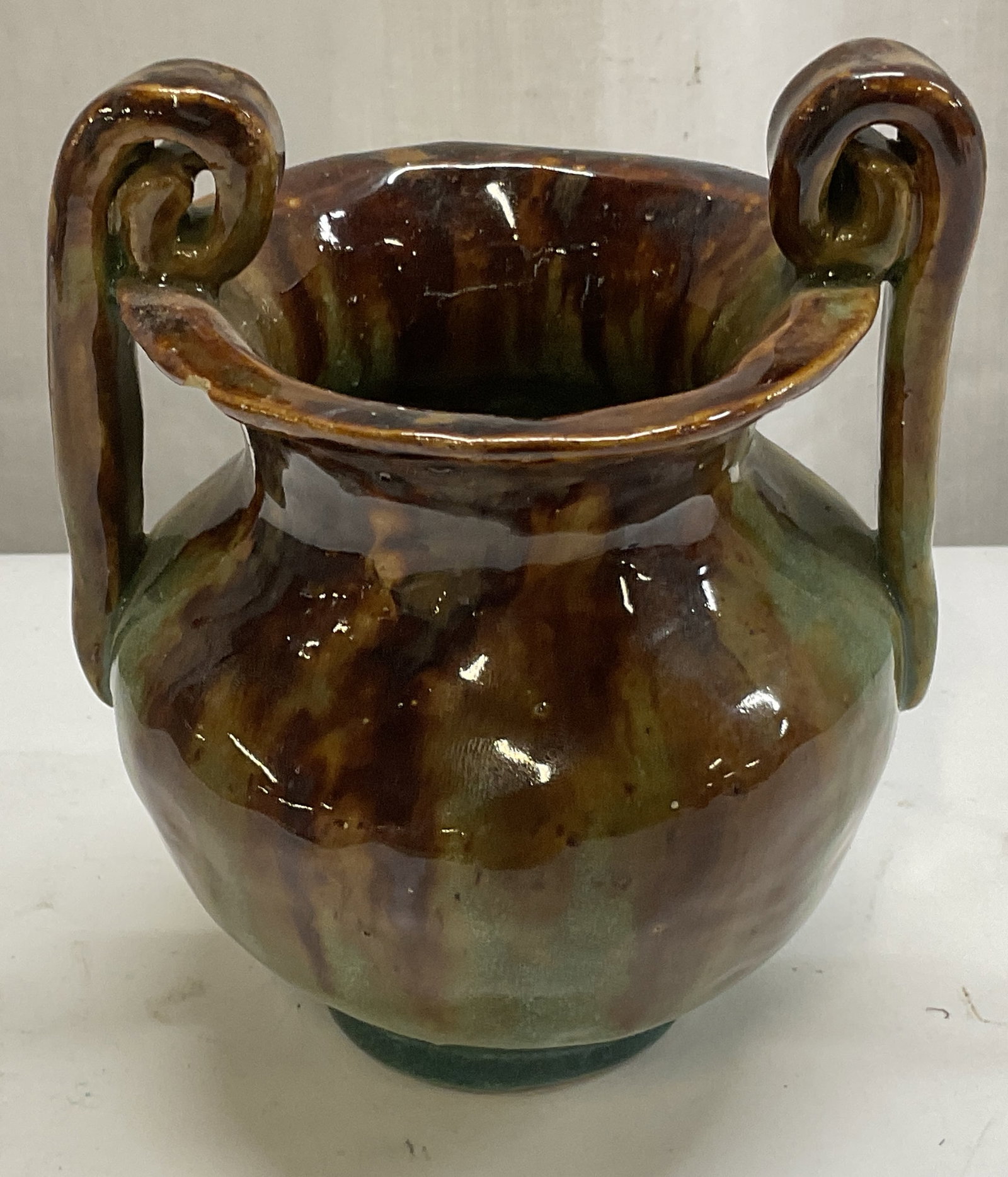 VINTAGE Drip Glaze Earthenware Pottery Vase (1 of 6)