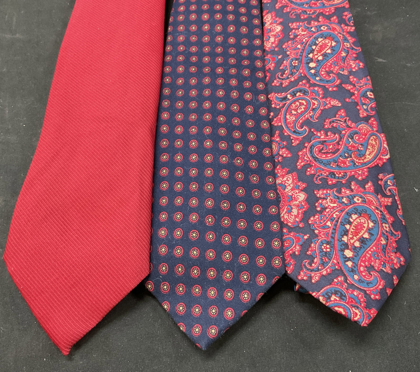 Lot 3 Assorted Red Pattern Silk Neck Ties USA (1 of 6)