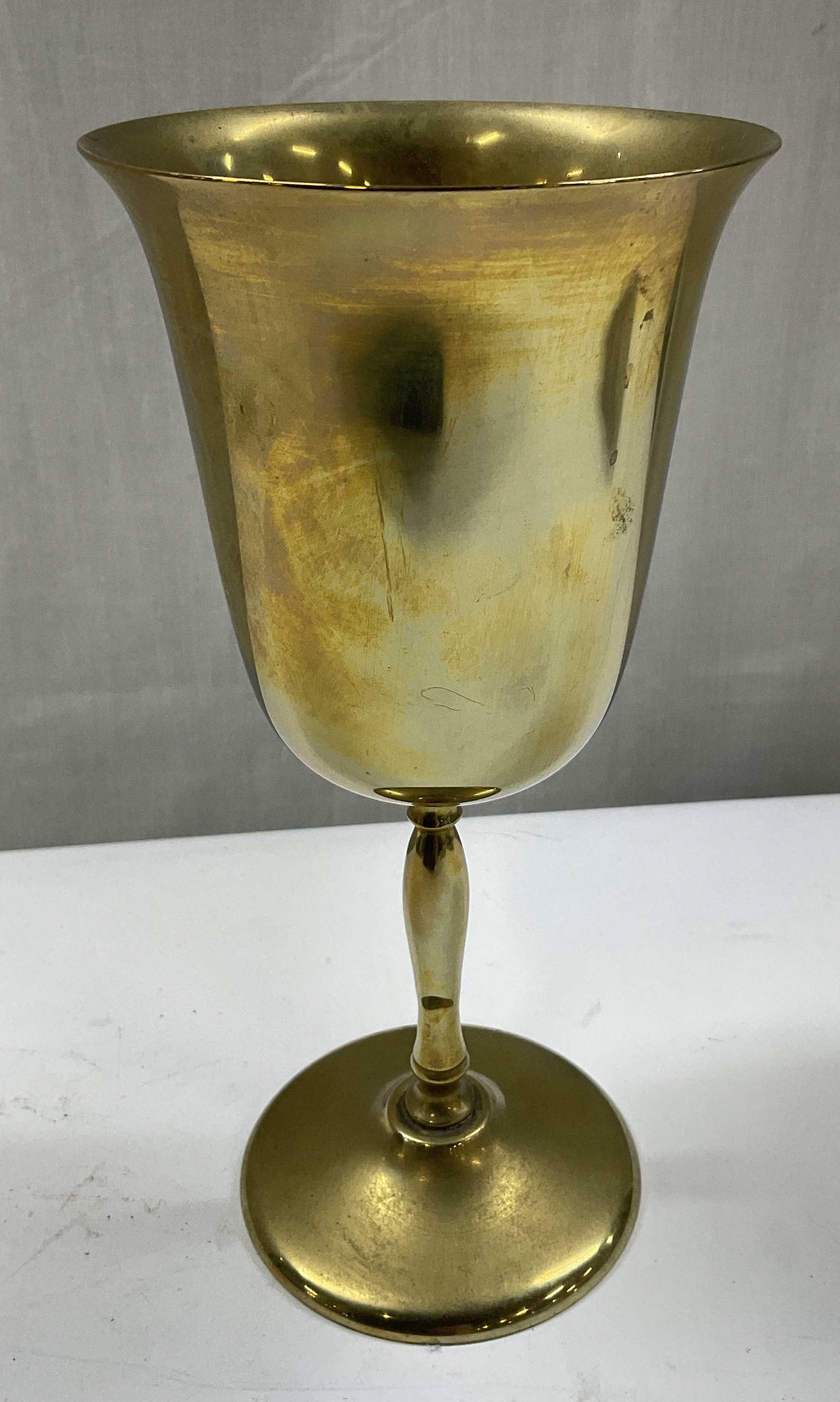 VINTAGE Gold-Toned Silver-Plated Wine Goblet (1 of 6)