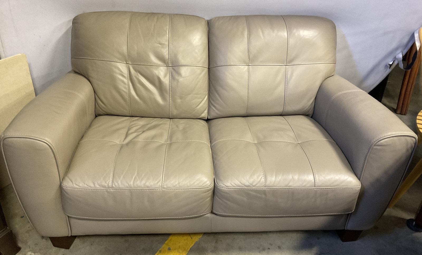 Violino Furniture Beige Leather-Style Sofa (1 of 9)