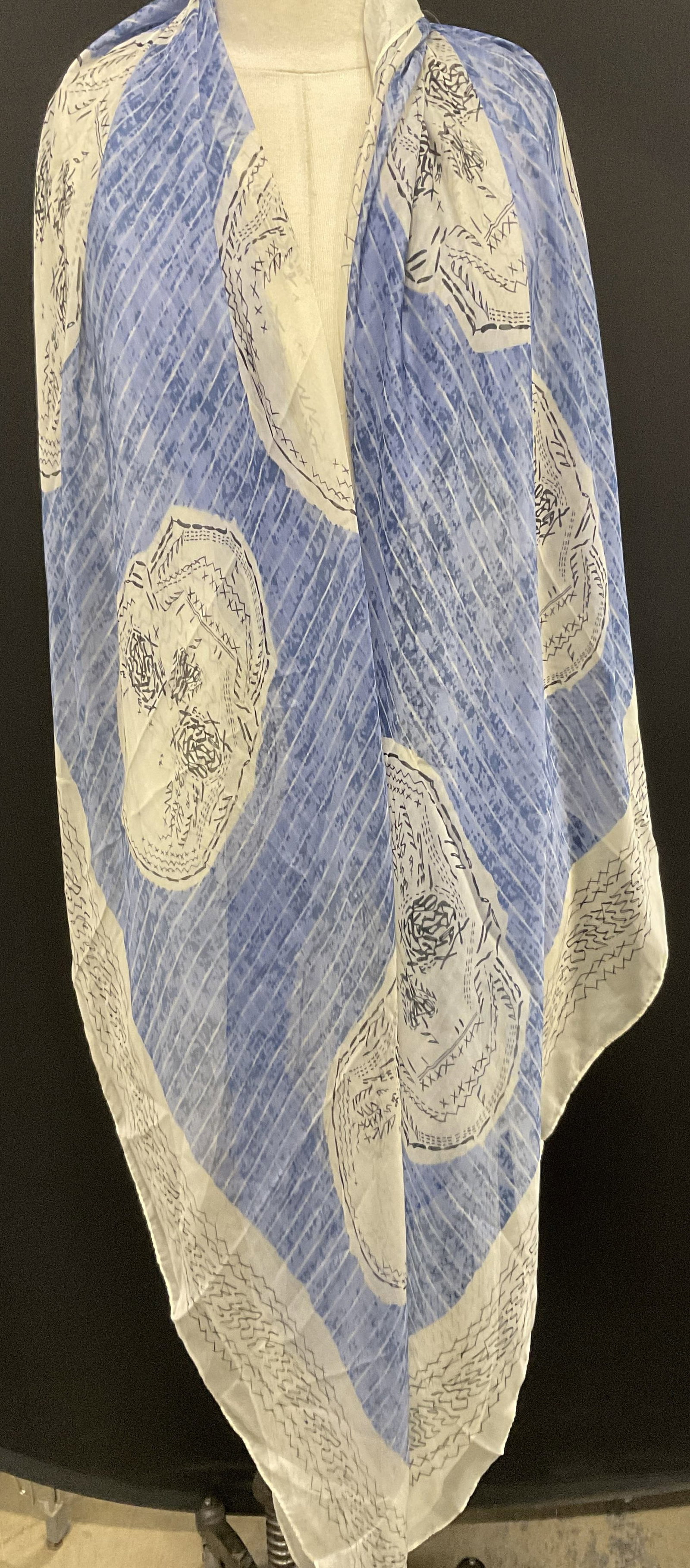 Abstract Skull Pattern Silk Scarf/Shawl (1 of 8)