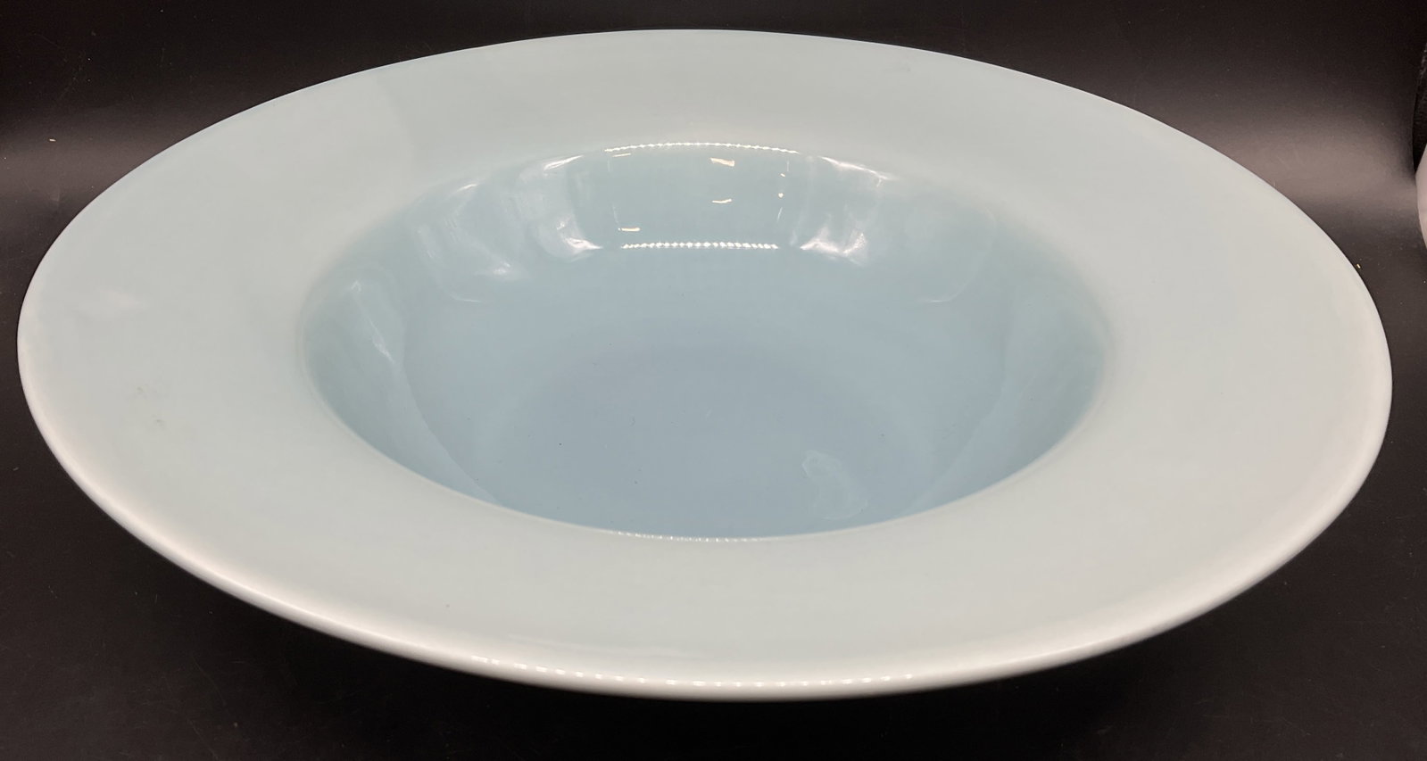 Large Light Blue Ceramic Serving Bowl (1 of 6)