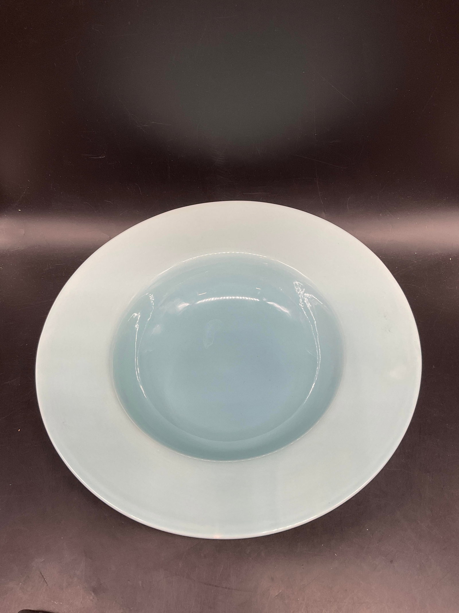 Large Light Blue Ceramic Serving Bowl - 3