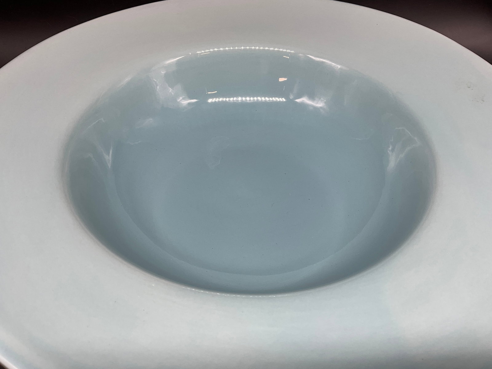 Large Light Blue Ceramic Serving Bowl - 4