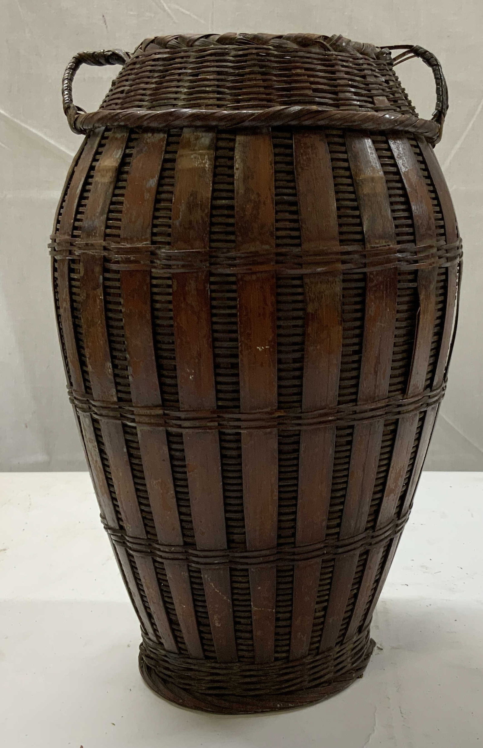 Antq Asian Woven Bamboo Basket (1 of 6)