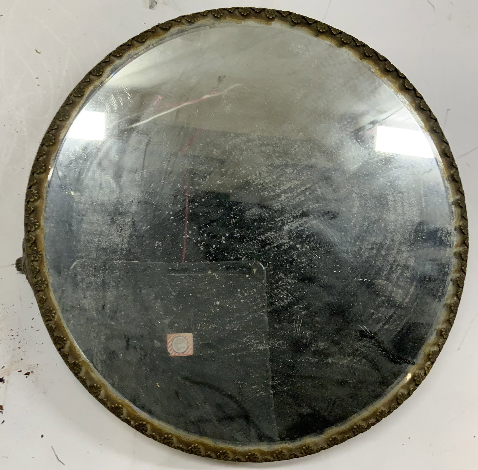 Antq Victorian Brass Plateau Mirror (1 of 6)