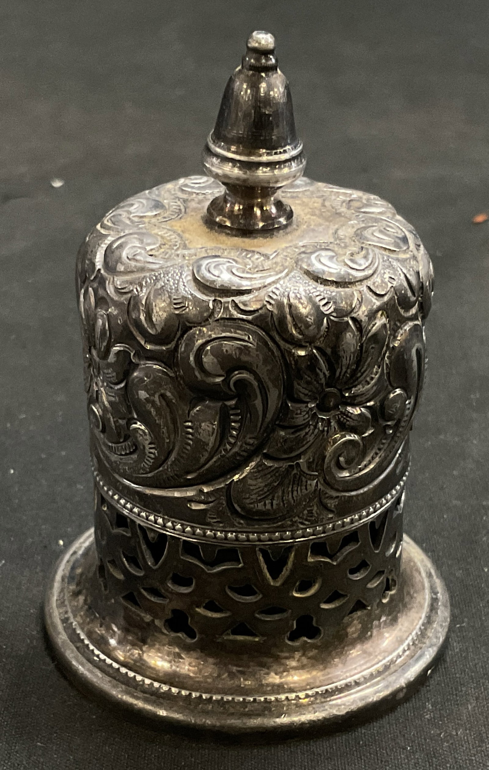 ANTQ 1800s Silver-Plated Vaseline Holder (1 of 6)