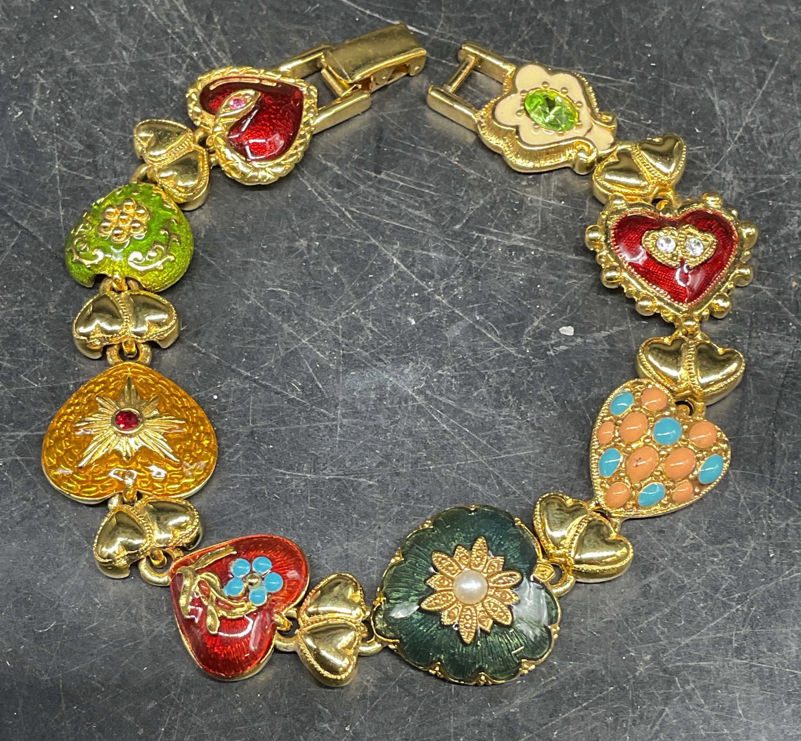Joan Rivers Enamel Crystal Heart Bracelet (1 of 8)