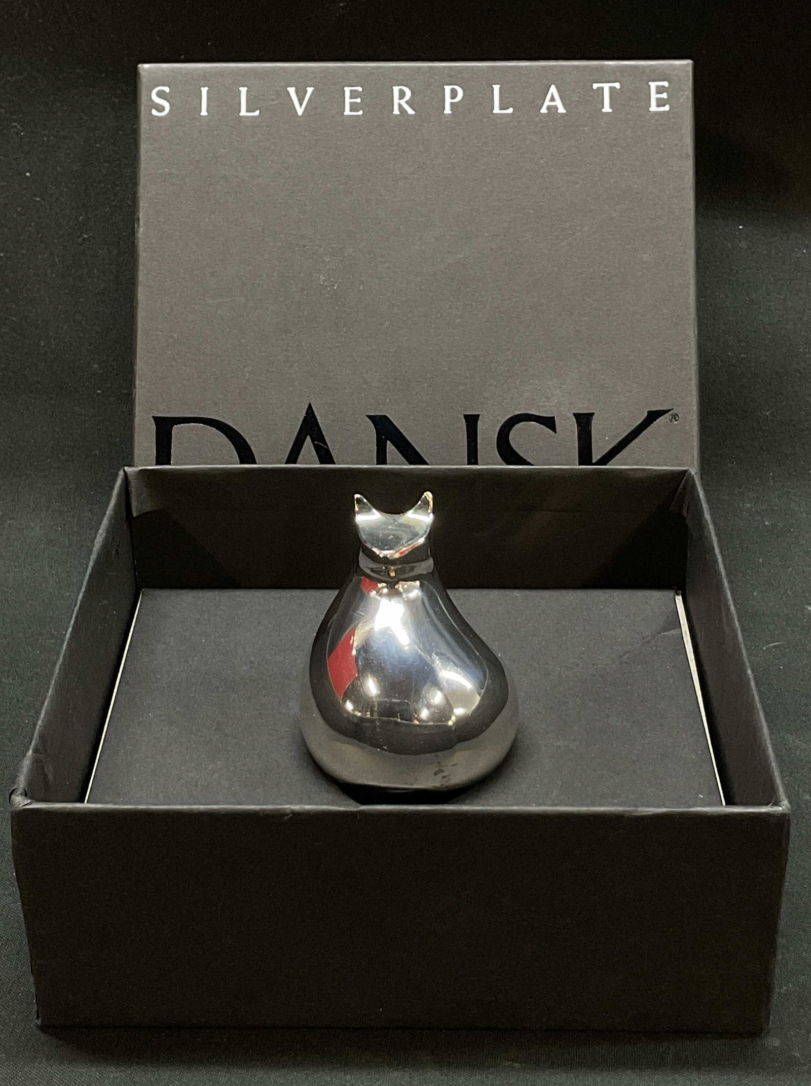 Vtg. Dansk Silver Plated Modern Cat Paperweight (1 of 7)