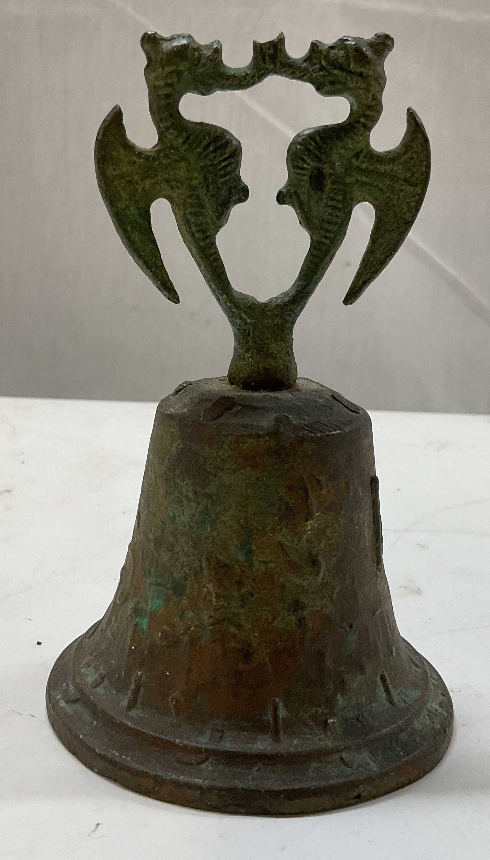 Antq Bronze Dragon Motif Bell (1 of 8)