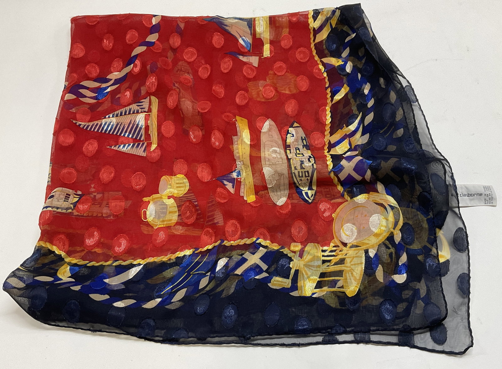 VINTAGE Liz Claiborne Nautical Design Scarf KOREA (1 of 12)