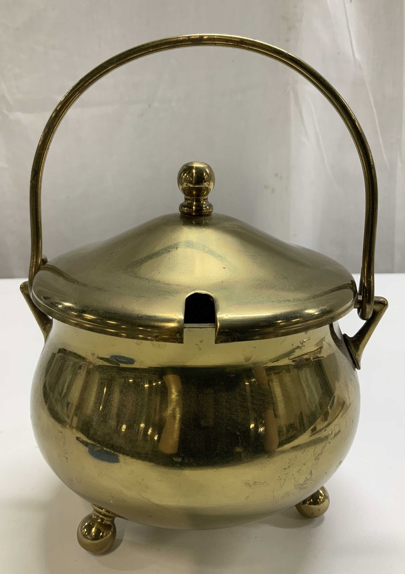 Vtg Solid Brass Smudge Pot W Lid (1 of 6)