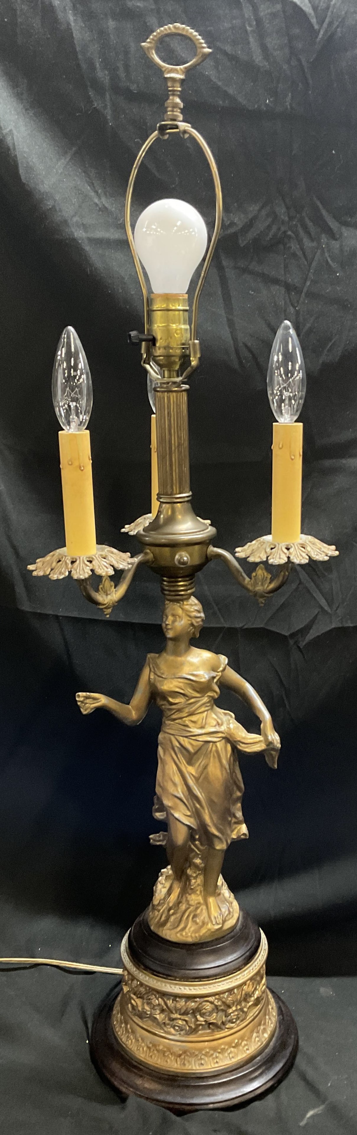 ANTQ Victorian Figural Woman Candelabra Lamp 3ft (1 of 9)