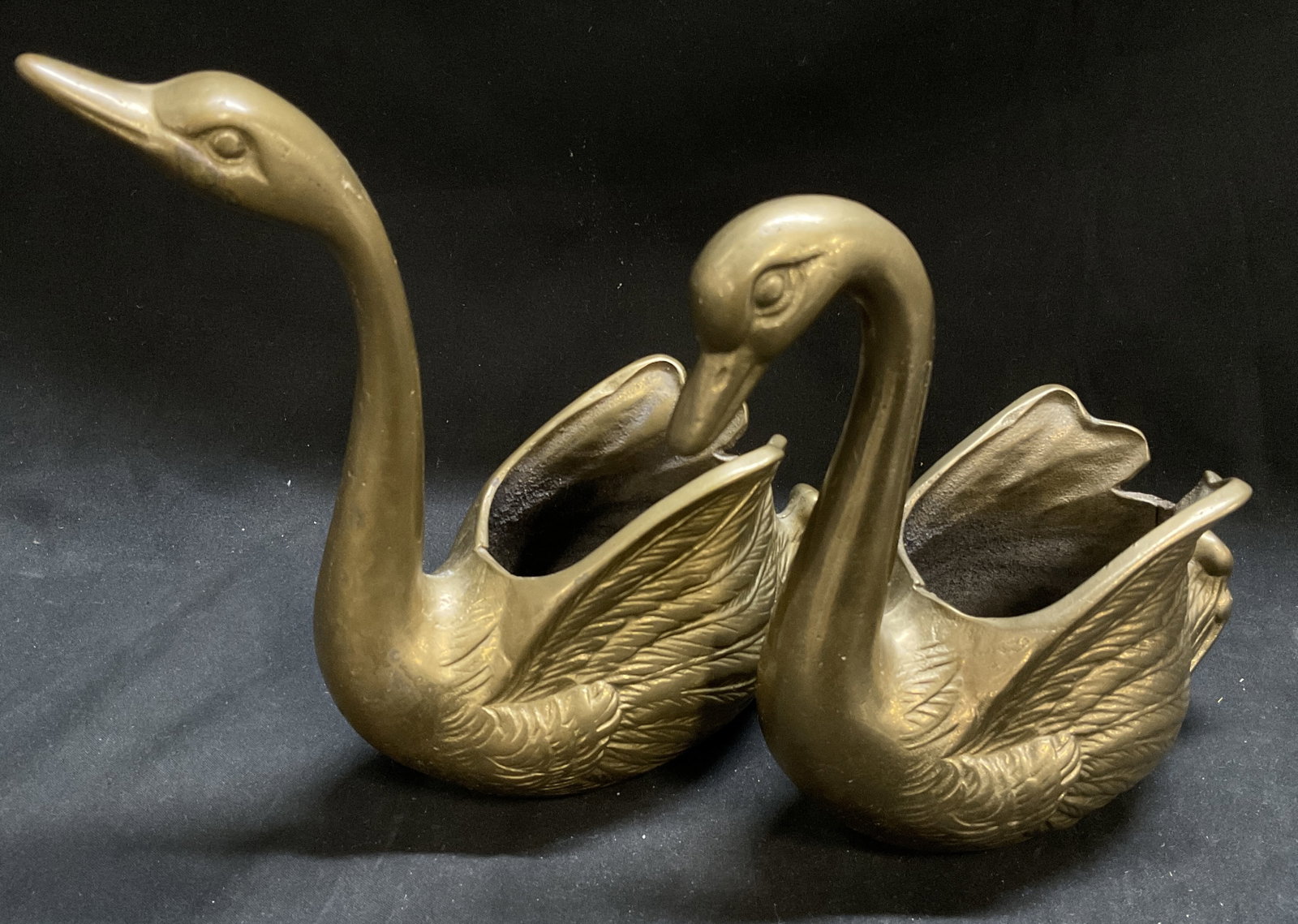 St2 MCM Haku Solid Brass Swan Planters GERMANY (1 of 10)