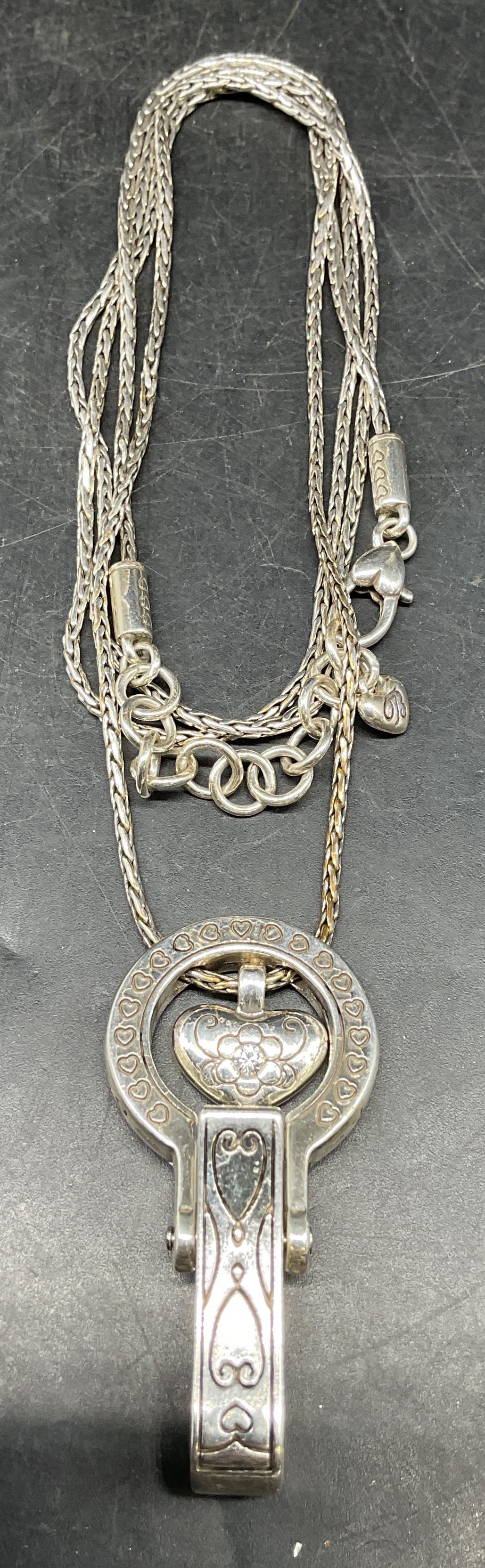 Brighton Silver Tone Heart Pendant Necklace (1 of 7)