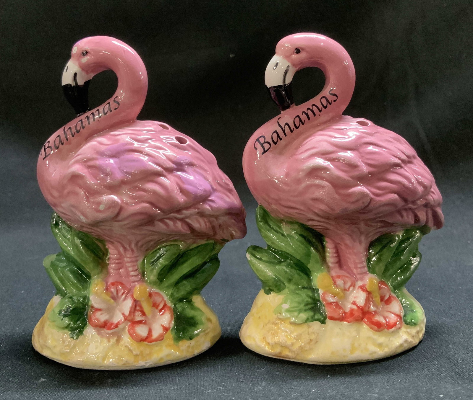 Pair Vtg Flamingo Bahamas Souvenir S&P Shakers (1 of 6)