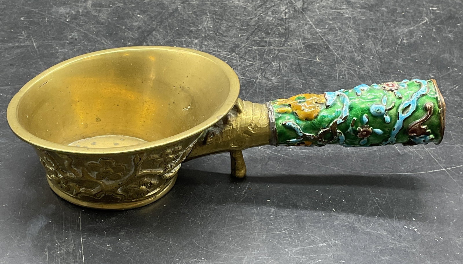 Vintage Chinese brass & Enamel Silk Iron (1 of 6)