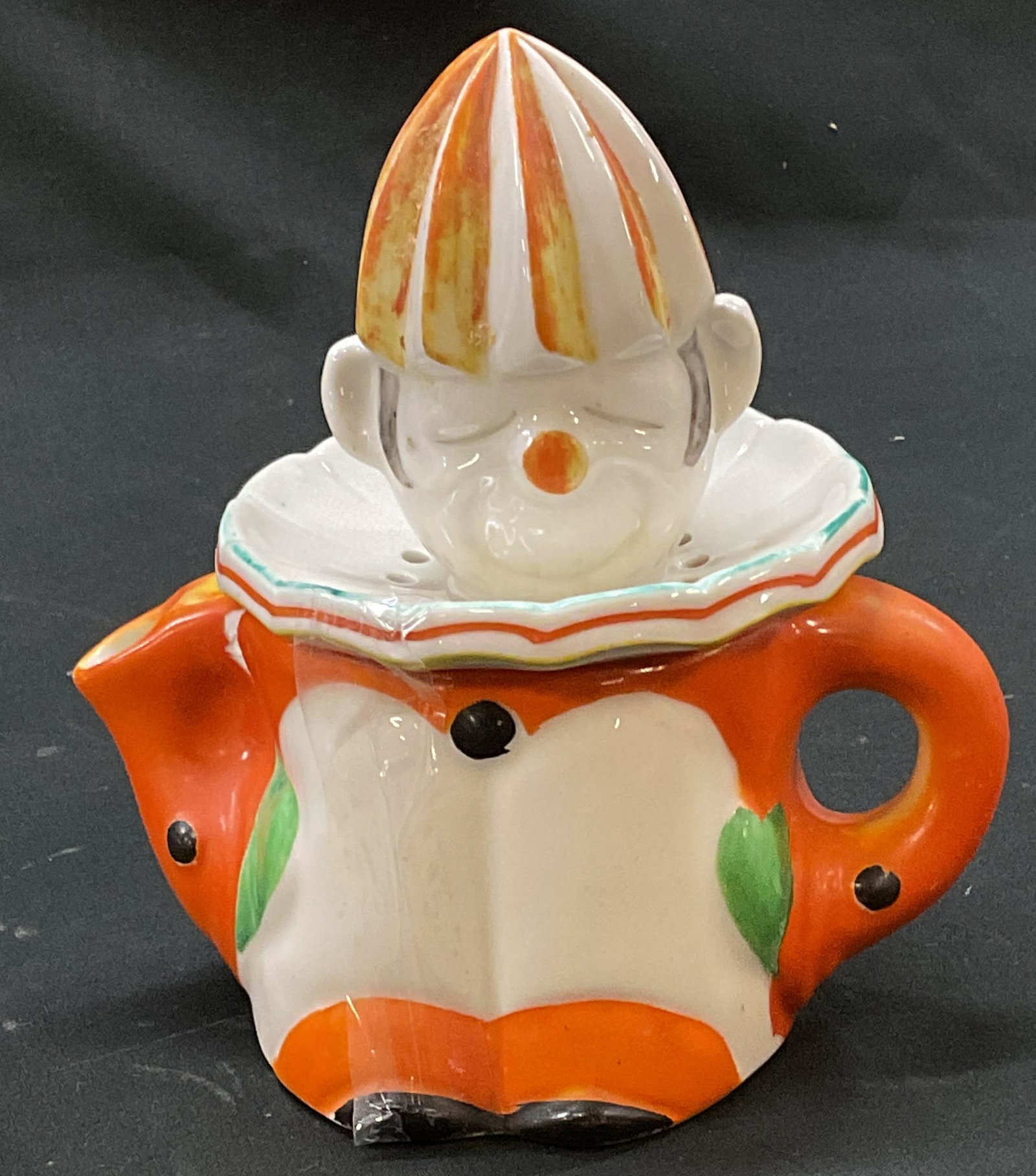Vtg. Ceramic Clown Citrus Juicer, Japan c.1930s (1 of 7)