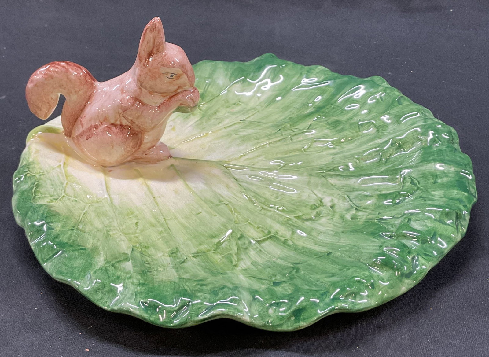 Vtg Ceramic Majolica Squirrel Plate Italy (1 of 6)