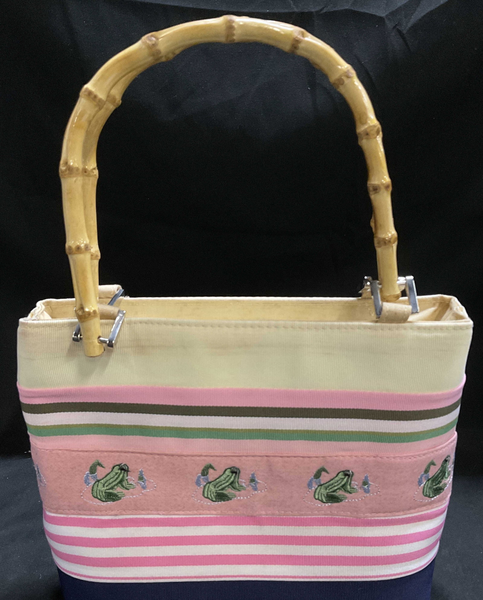 VTG Braciano Embroidered Frog Ribbon Handbag (1 of 8)