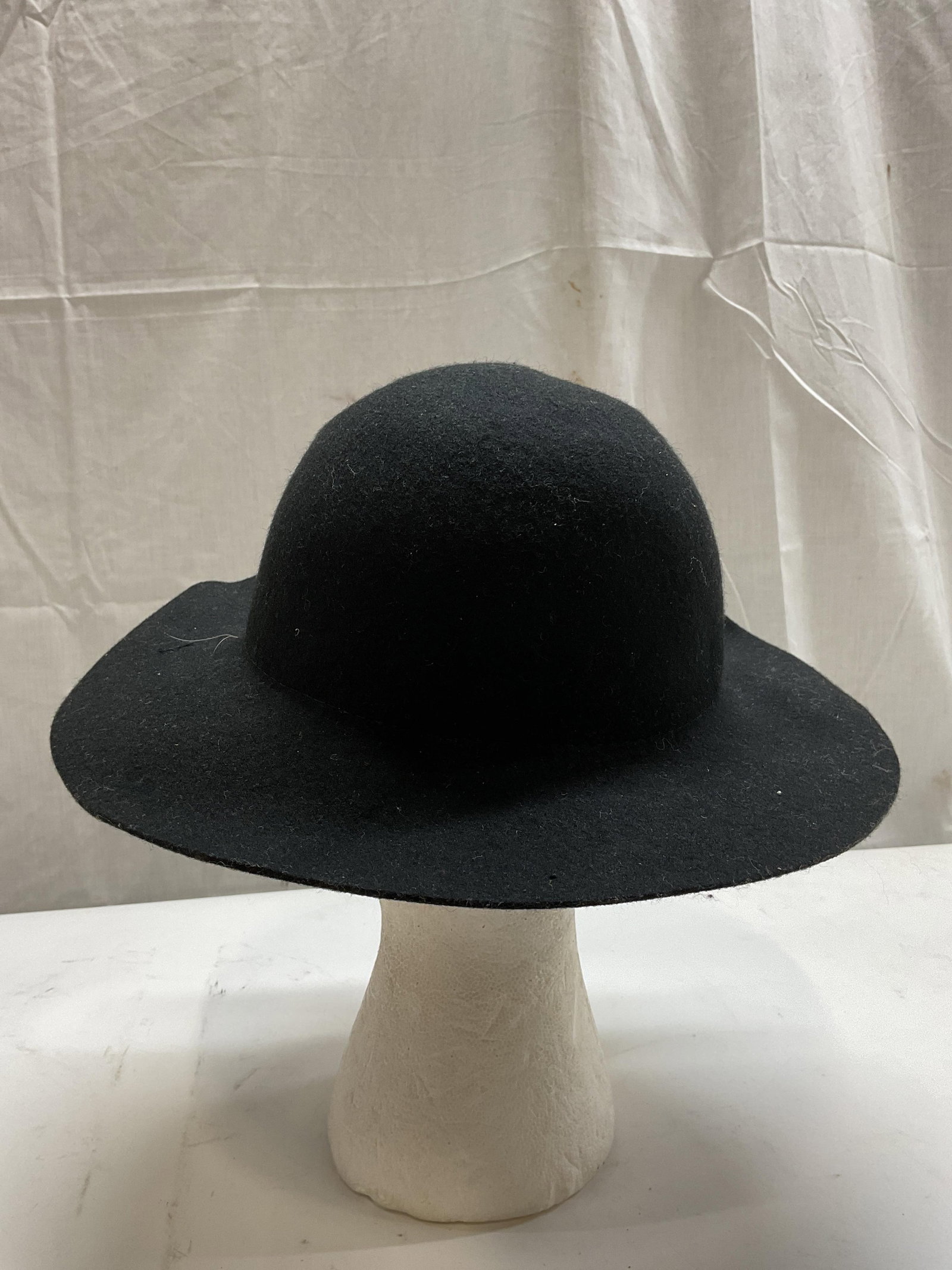 Vtg Black Wool Fedora Hat - 4
