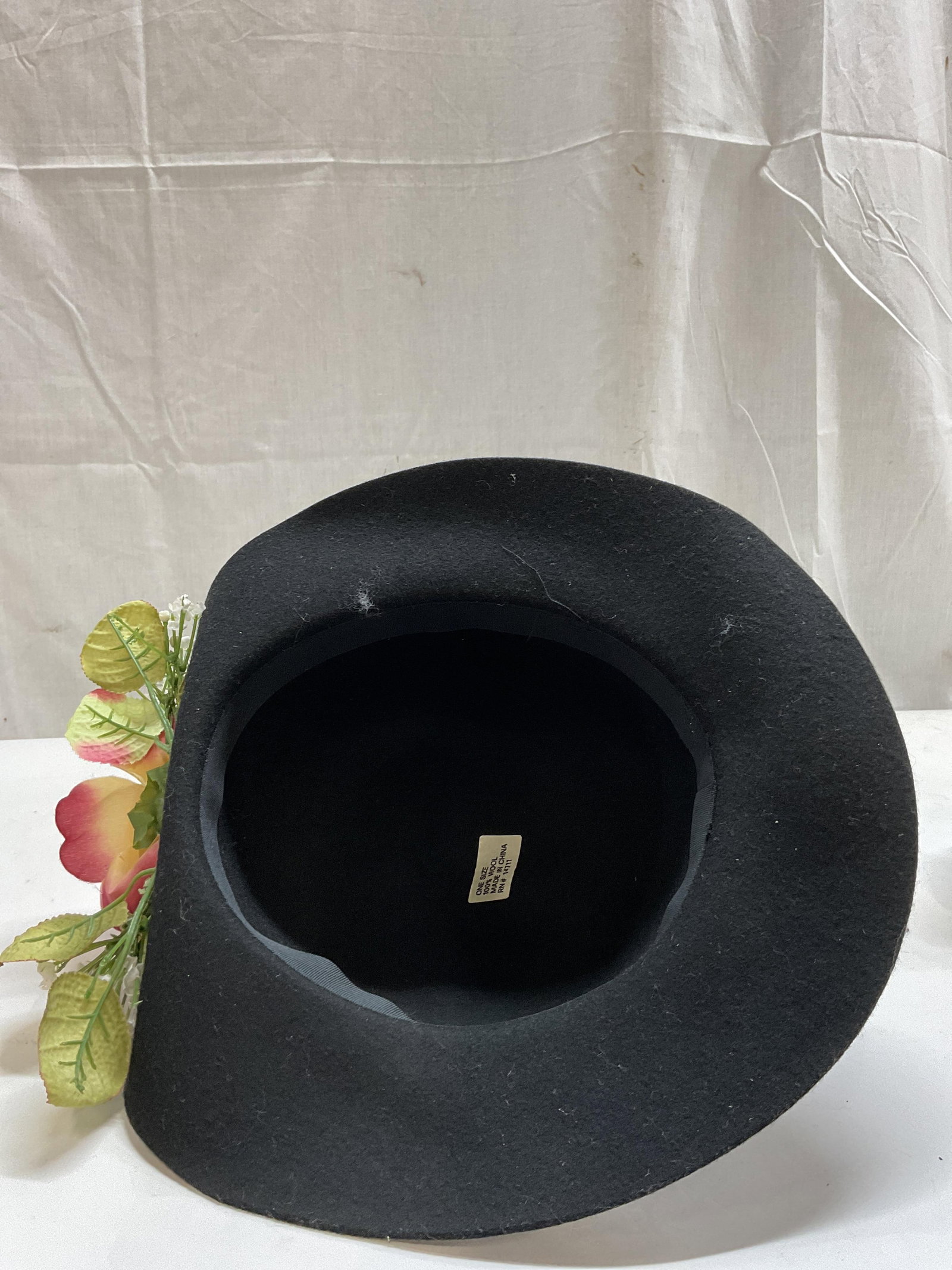 Vtg Black Wool Fedora Hat - 7