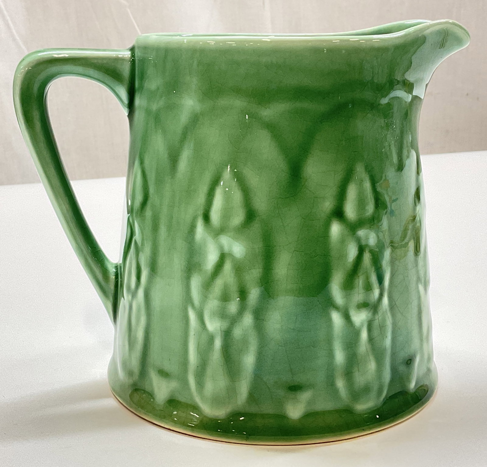 Vtg. McCoy Pottery Asparagus Sm Pitcher, USA (1 of 6)