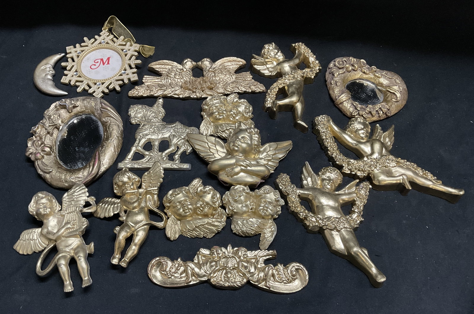 Lt17 Gold-Toned Syroco Inc Cherubs+ Wall Decor (1 of 8)