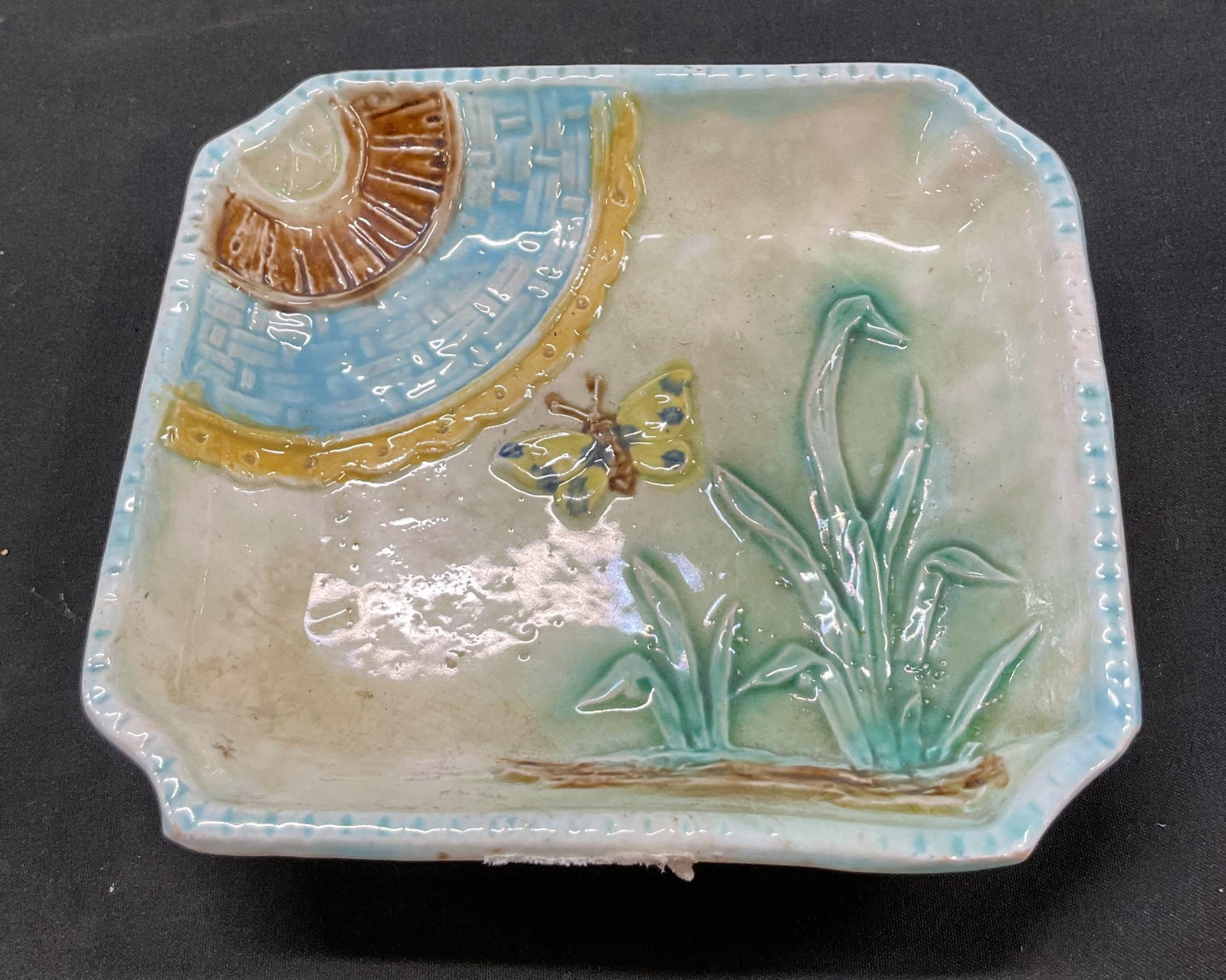 Antq French Majolica Trinket Dish (1 of 6)