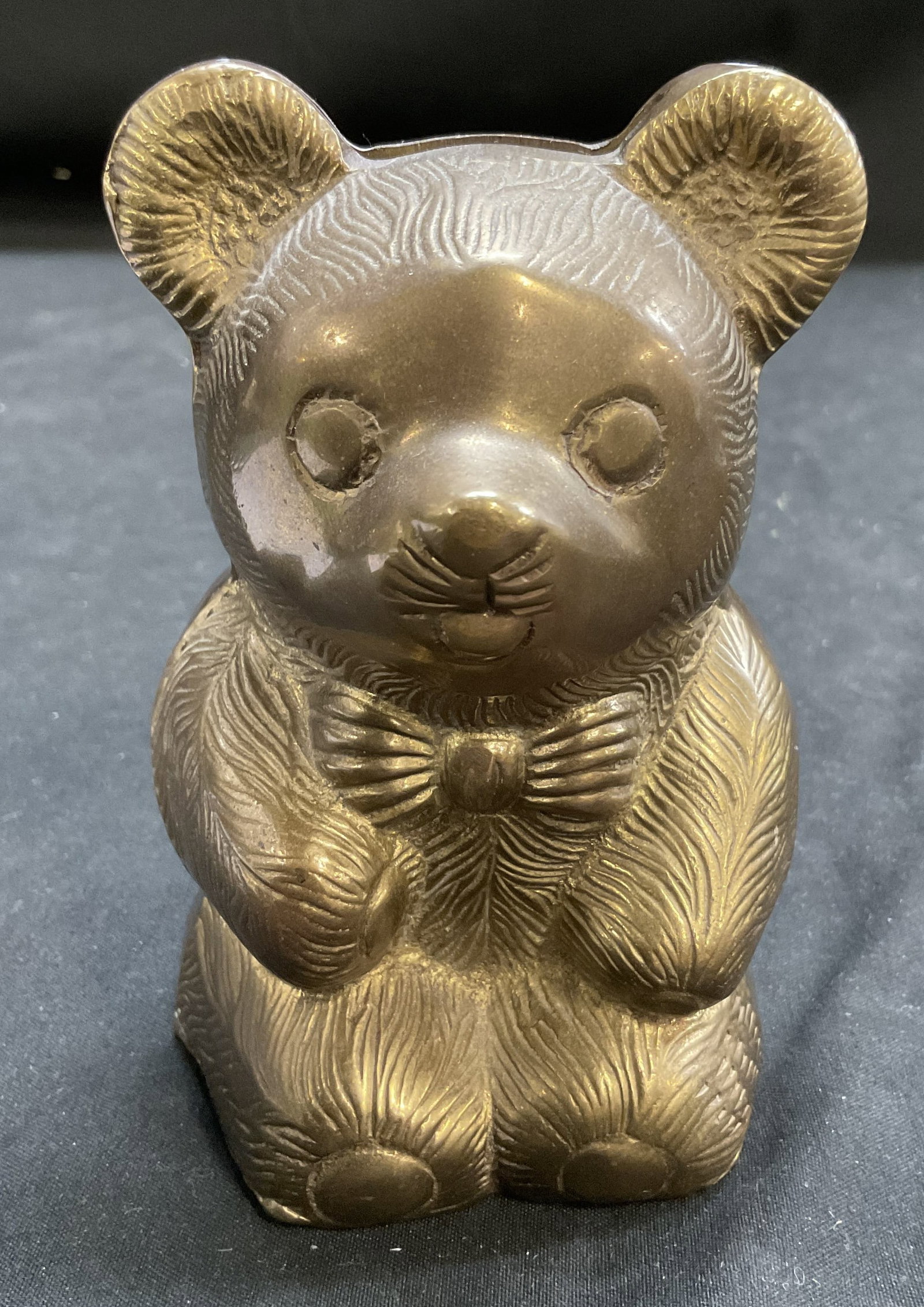 VTG Brass Teddy Bear Coin Bank (1 of 8)