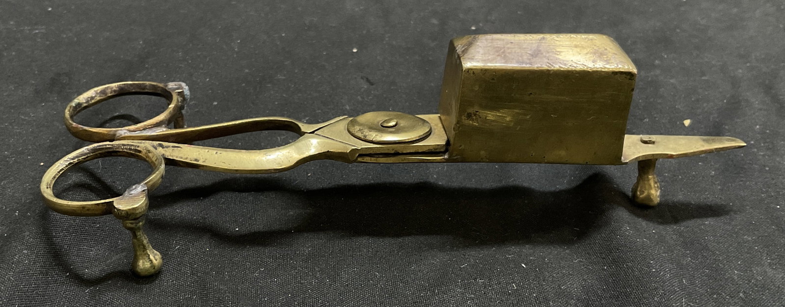 ANTIQUE Brass Candle Snuffer & Wick Trimmer (1 of 7)