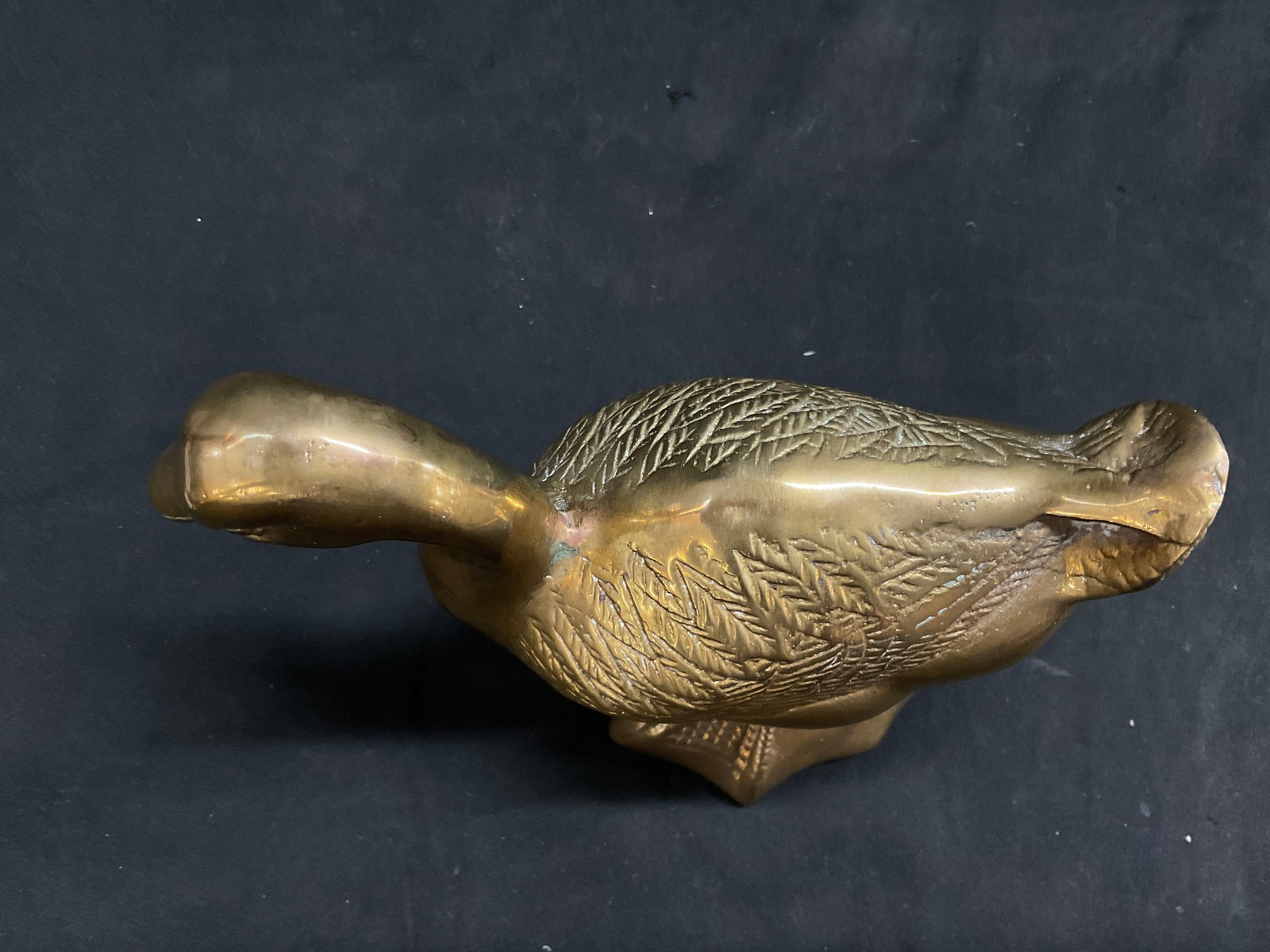 VINTAGE Solid Brass Duck Figurine - 4