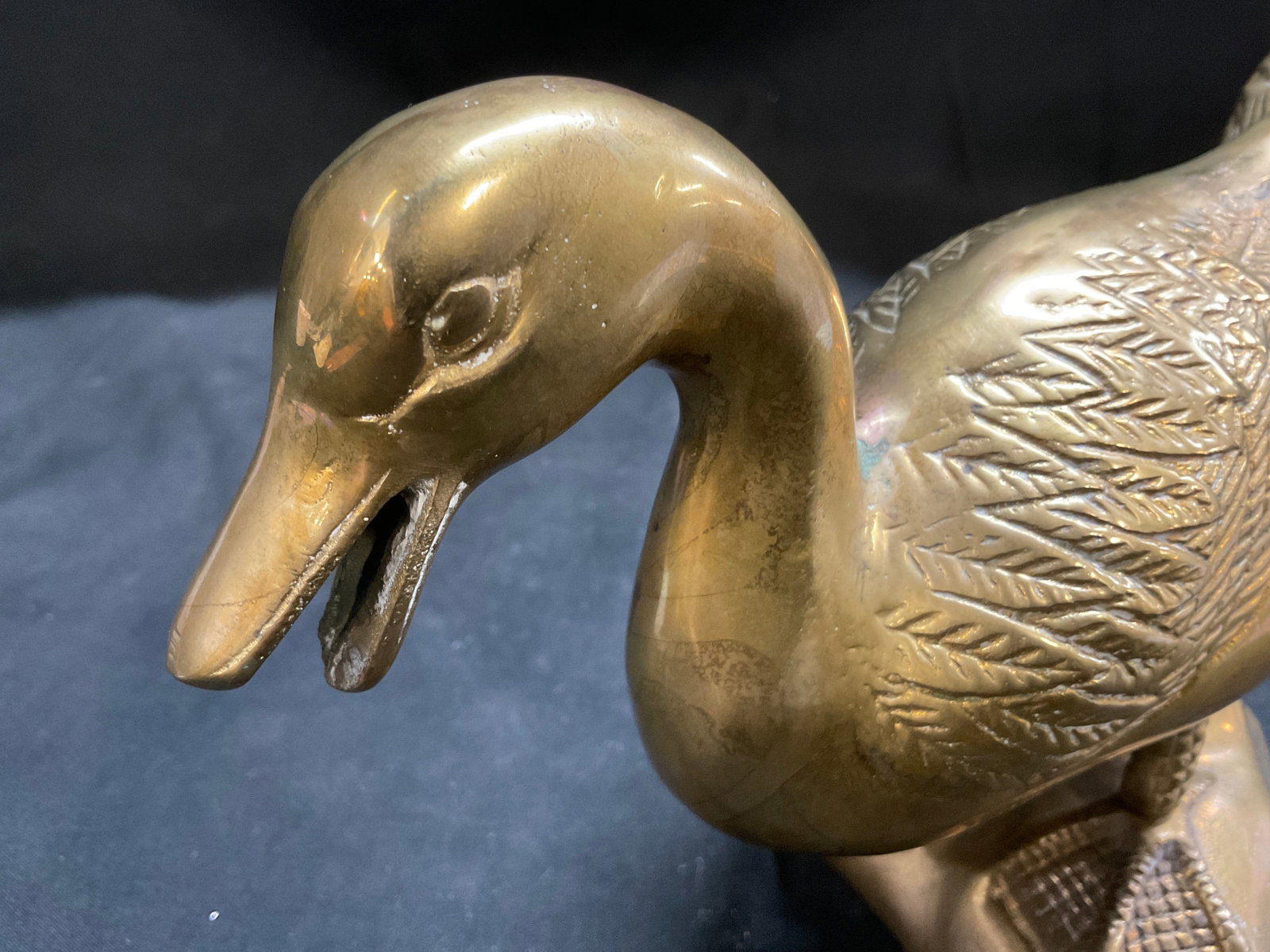 VINTAGE Solid Brass Duck Figurine - 6