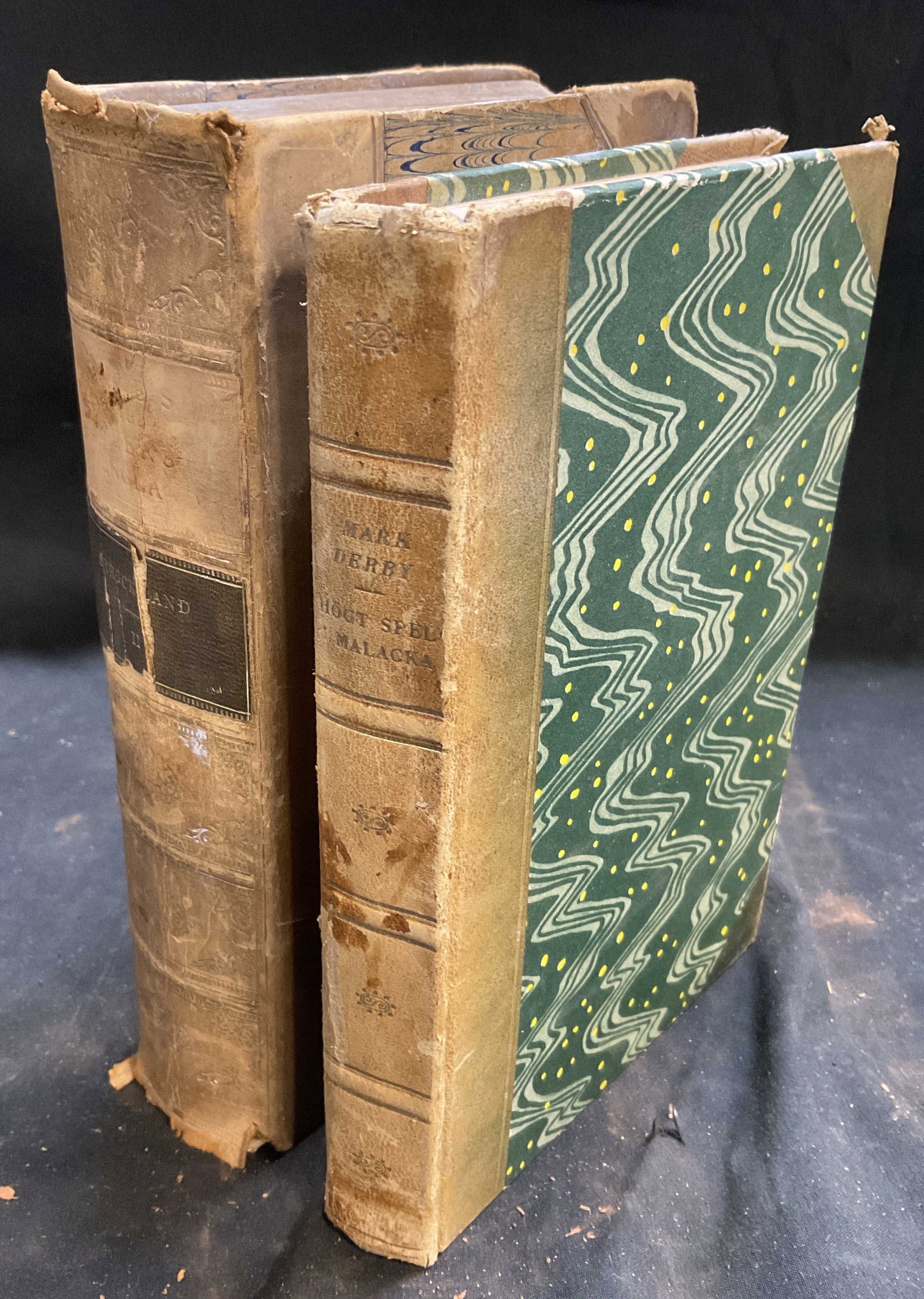 Lt2 ANTQ ILLUS+ BRITISH and SWEDISH Books: Includes 1953 Hogt Spel I Malacka (Malayan Rose) by British Author Mark Derby Translated into Swedish by Josef Almqvist and Published by B. Wahlstroms Bokforlag in Stockholm, and Antique 1873 Illustra