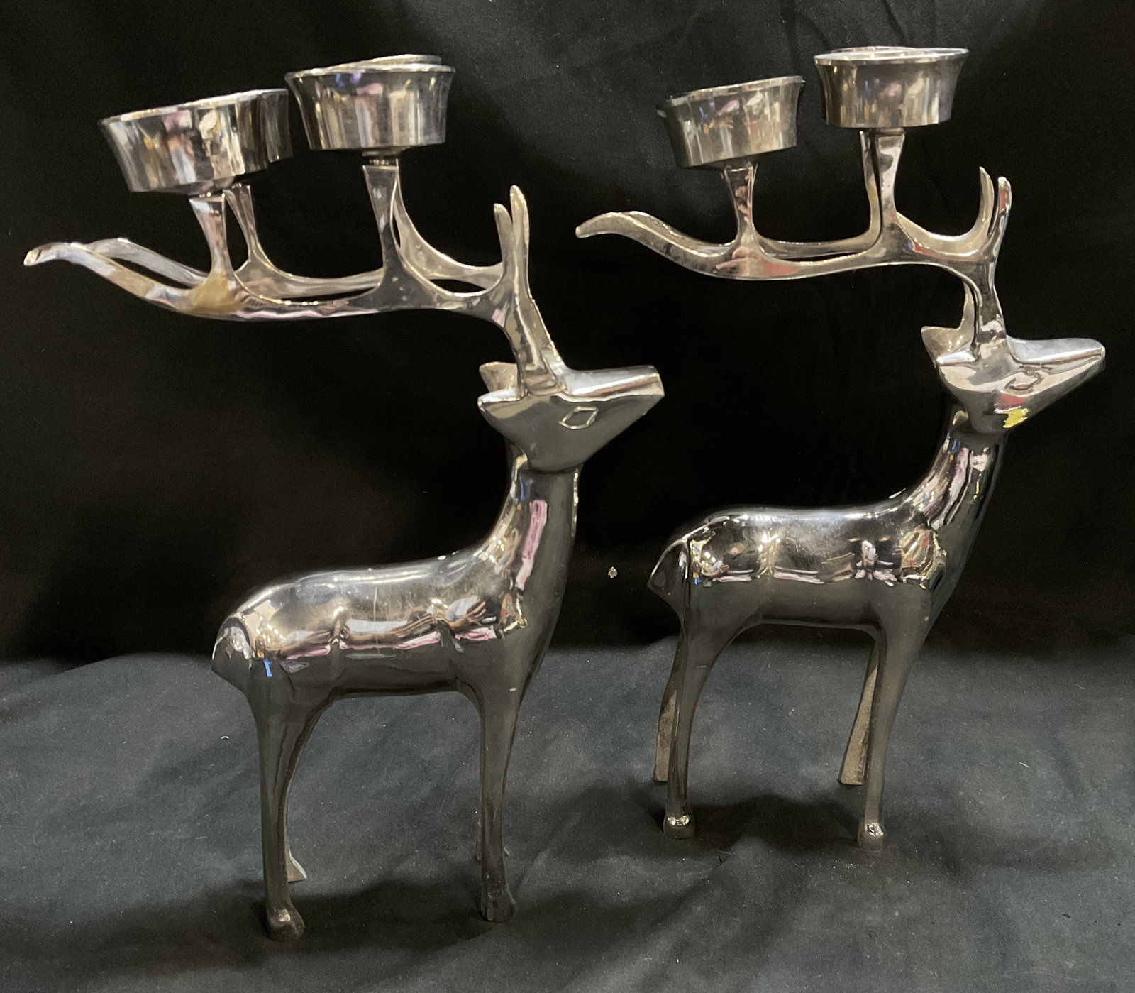 Lt2 VTG Silver-Plated Reindeer Candelabras (1 of 7)