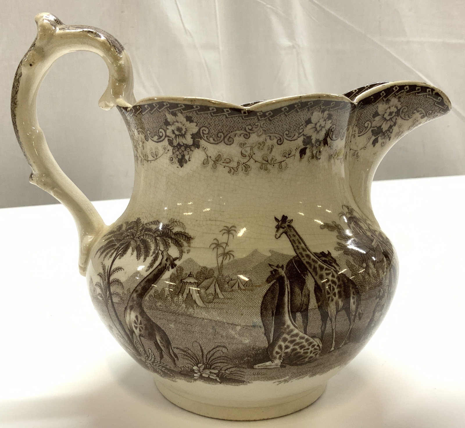 Antq John Ridgeway Giraffe Pitcher, England (1 of 6)