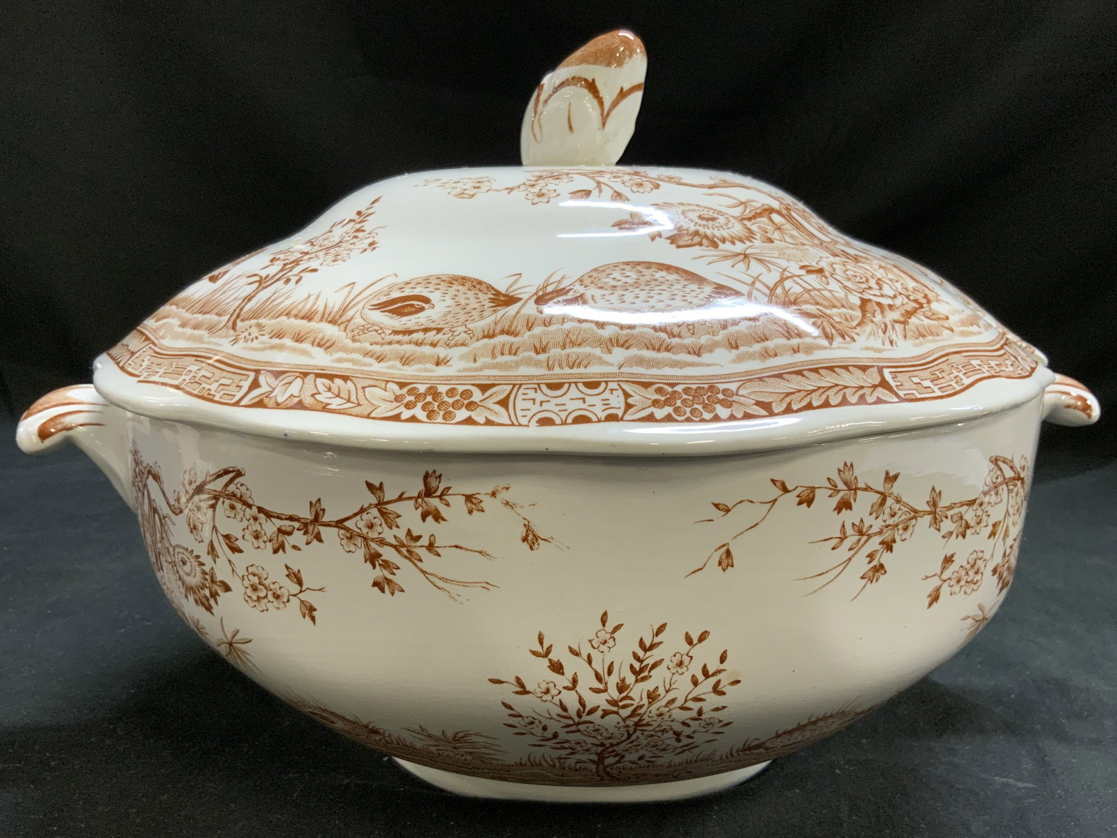 Antq c.1920s Furnivals Quail Tureen, Eng (1 of 9)