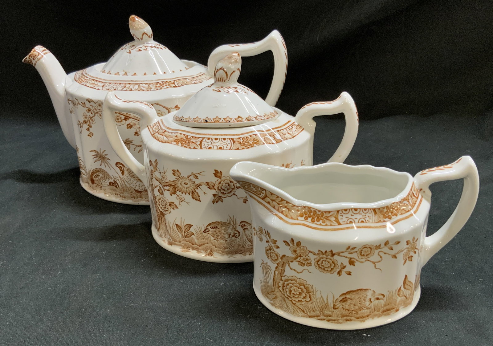 Antq c.1920s Lt3 Furnivals Quail Tea Srv. Set, Eng (1 of 15)