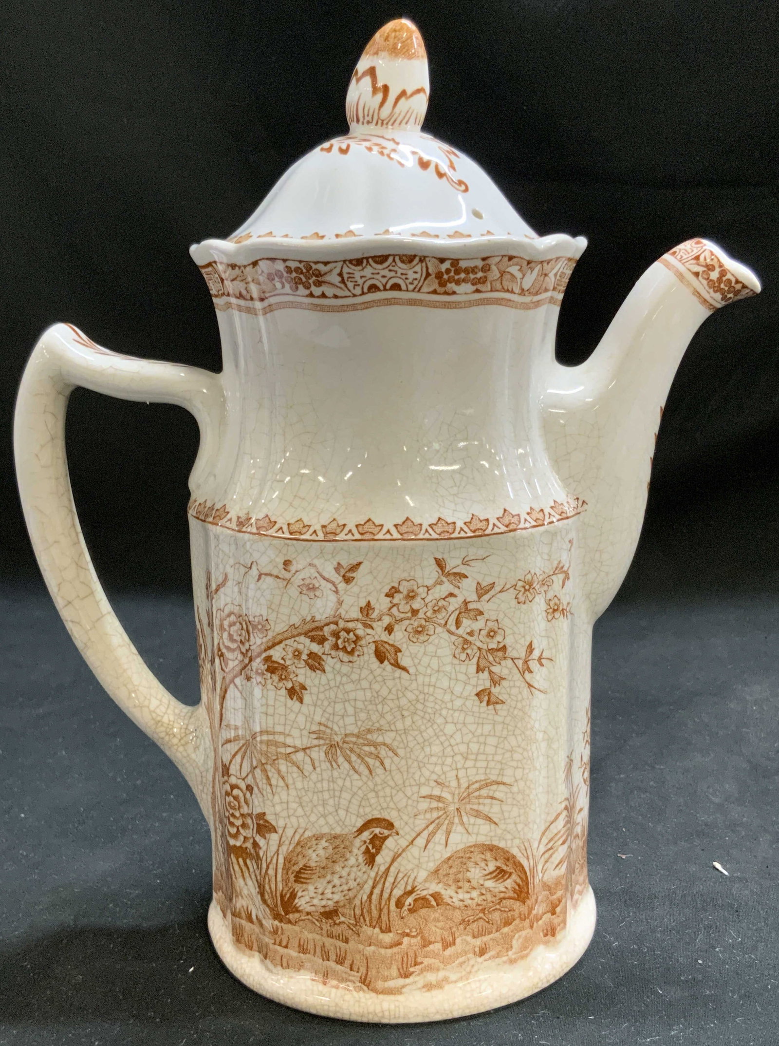 Antq c.1920s Furnivals Quail Coffee Pot, Eng (1 of 5)