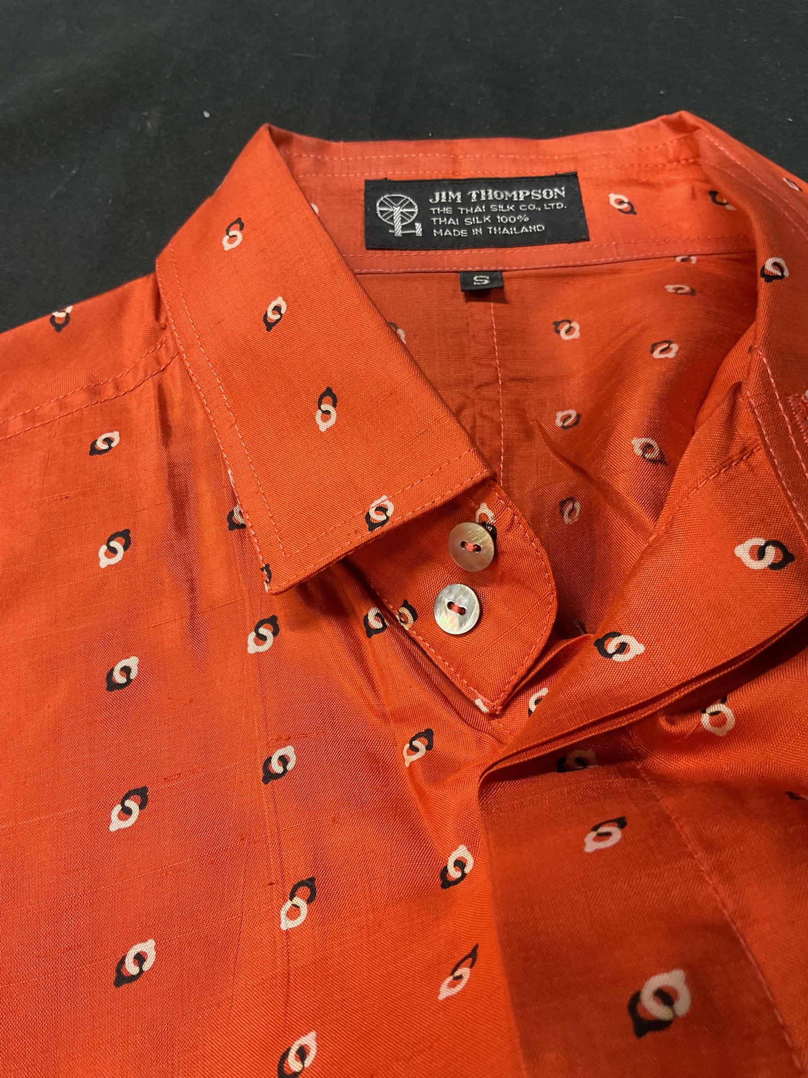 Jim Thompson orange geometric button down - 3