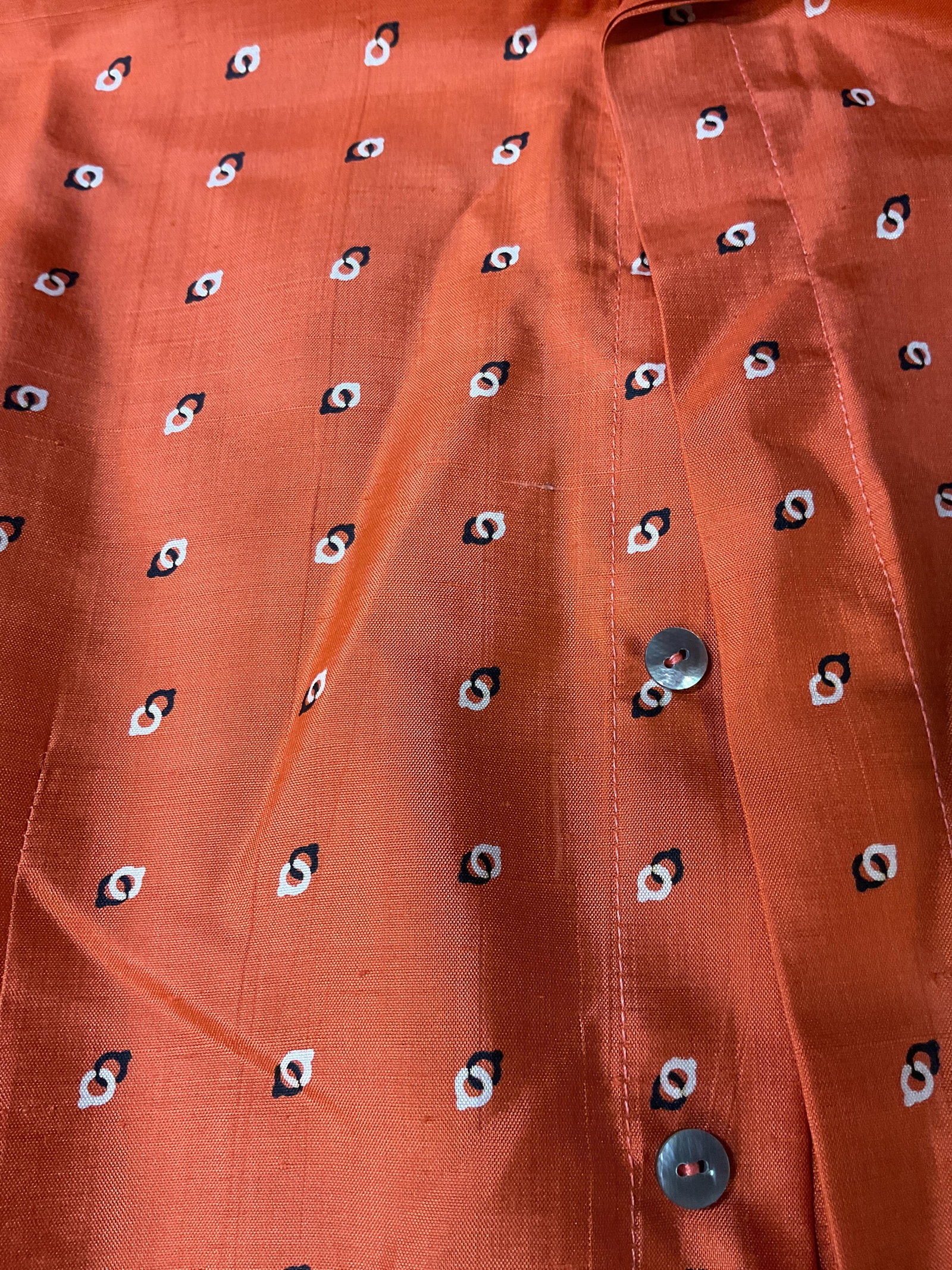 Jim Thompson orange geometric button down - 5