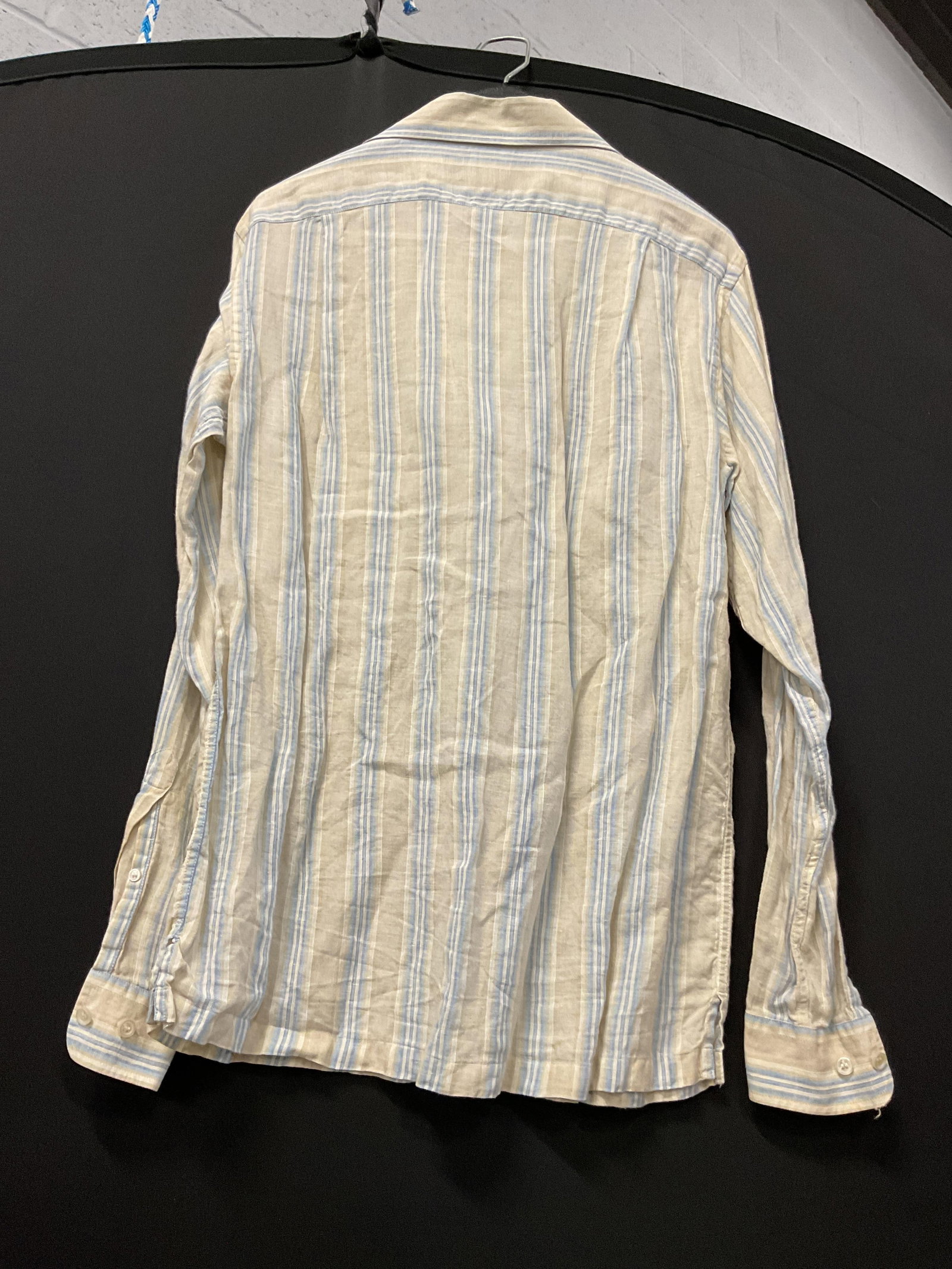 Faconnable linen blue and beige button down. - 2