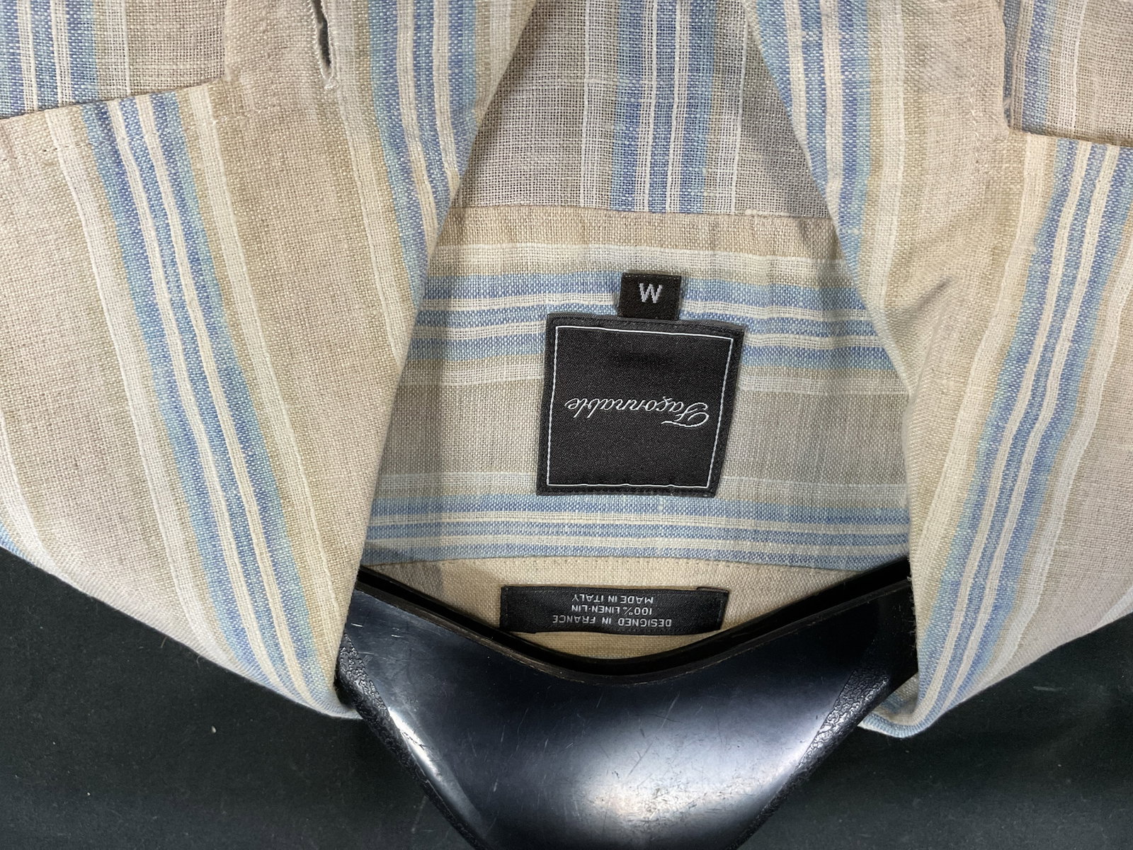 Faconnable linen blue and beige button down. - 3