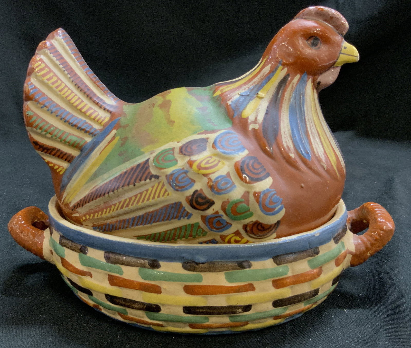 Vtg Tlaquepaque Hen Casserole Dish, MEXICO (1 of 7)