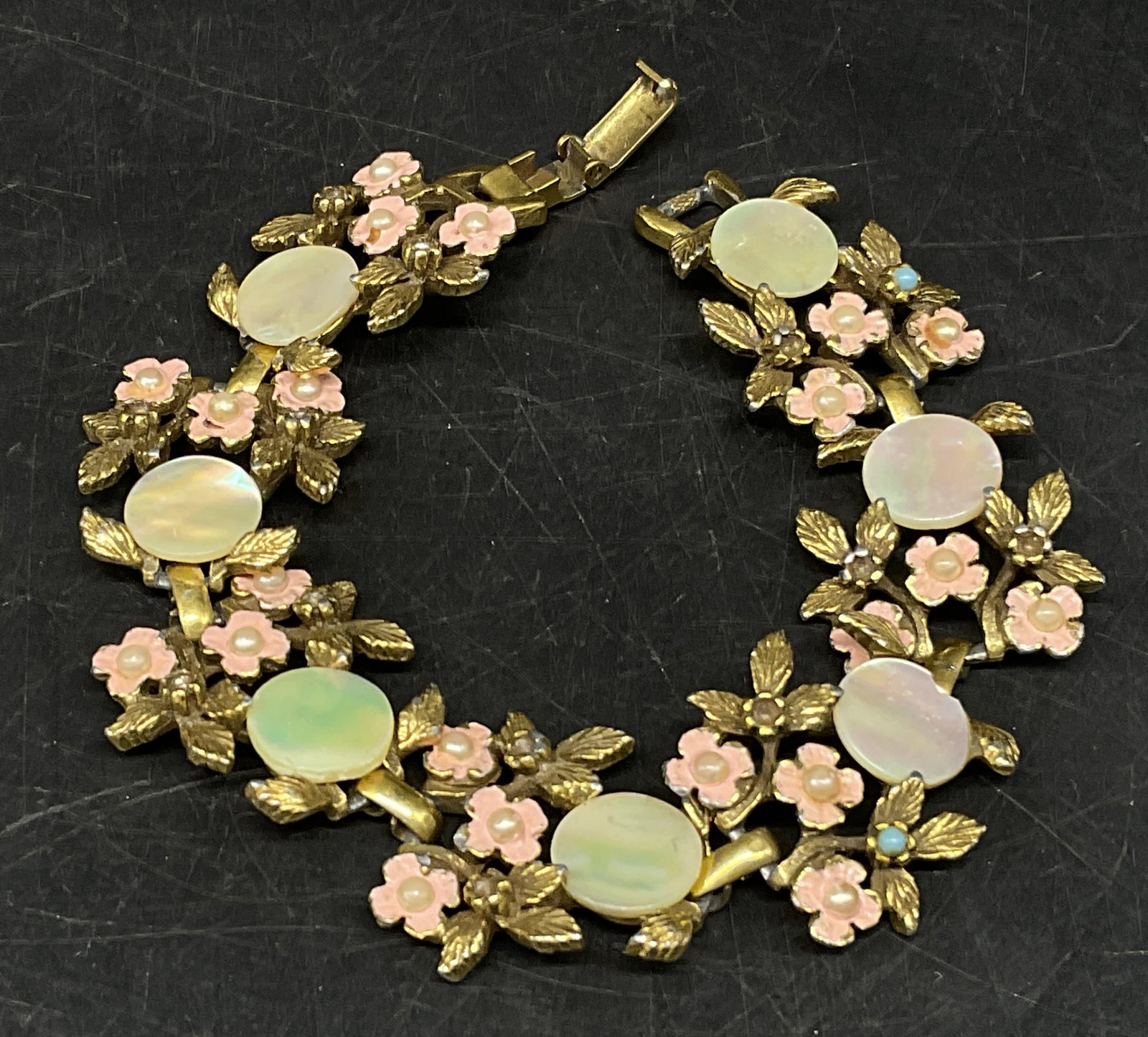 Enamel Flowers & Mother-Of-Pearl Bracelet (1 of 7)