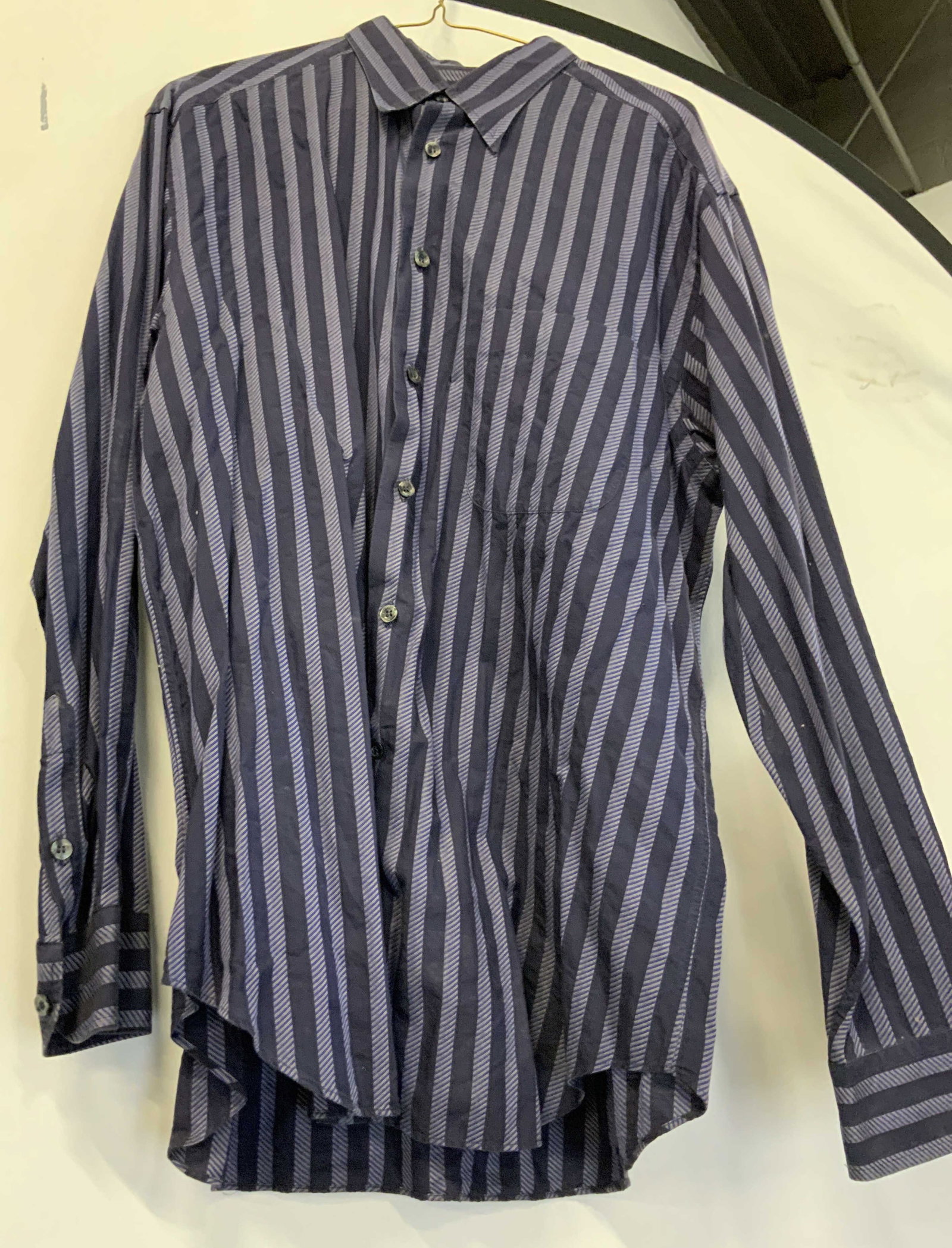 Romeo Gigli Milano purple stripe button down shirt (1 of 7)