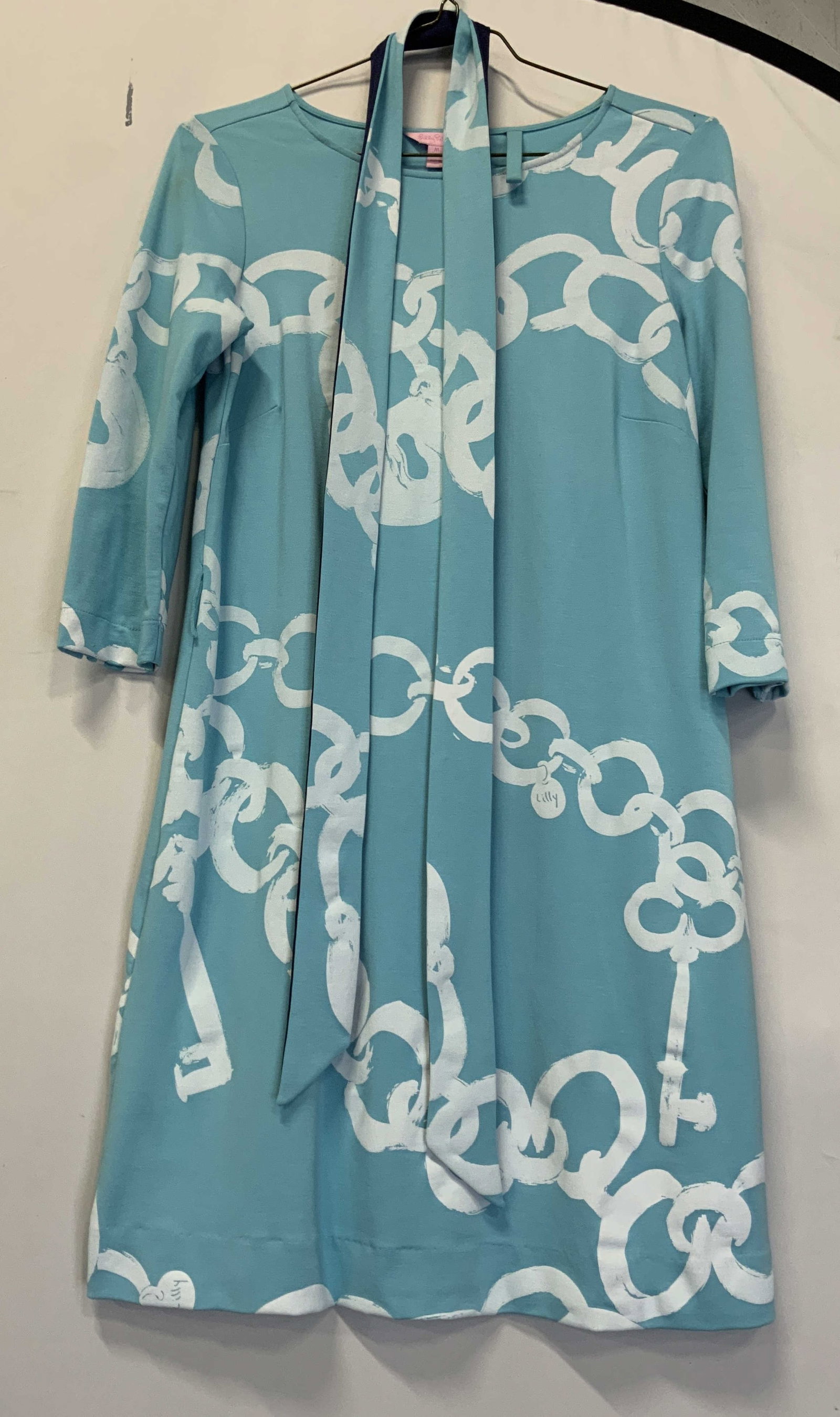 Lily Pulitzer blue midi dress and scarf (1 of 6)