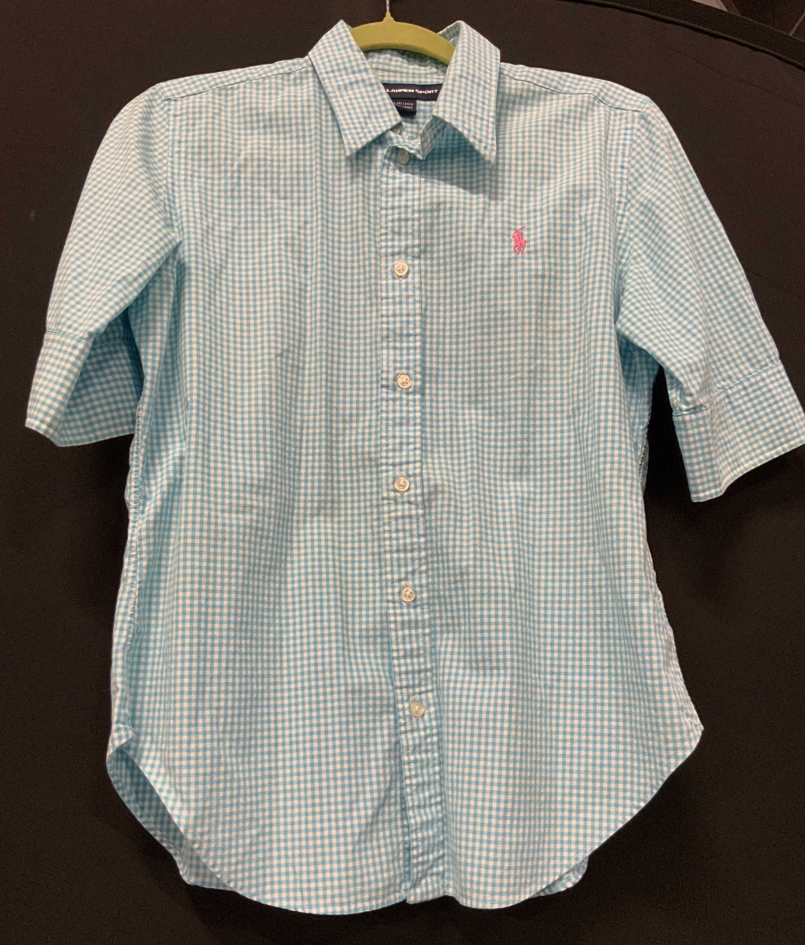 Ralph Lauren sport blue checkered button down (1 of 5)