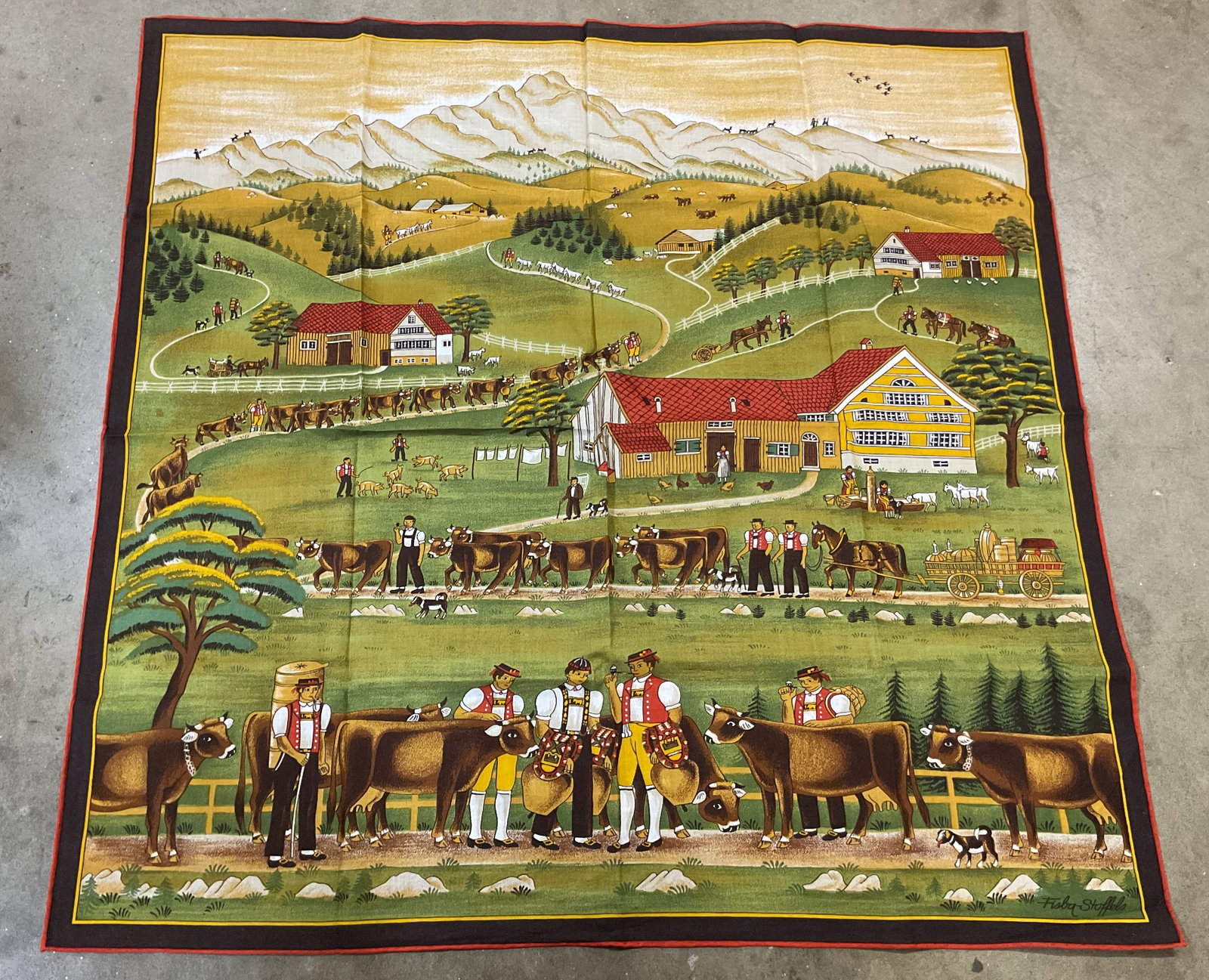 Fisba Stoffels Farmland Scene Scarf Swiss (1 of 8)