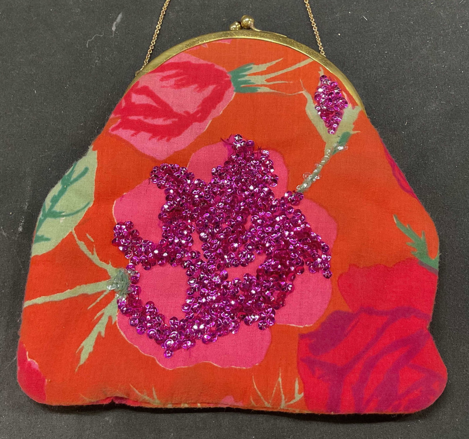Vintage Floral & Sequin Evening Clutch (1 of 9)